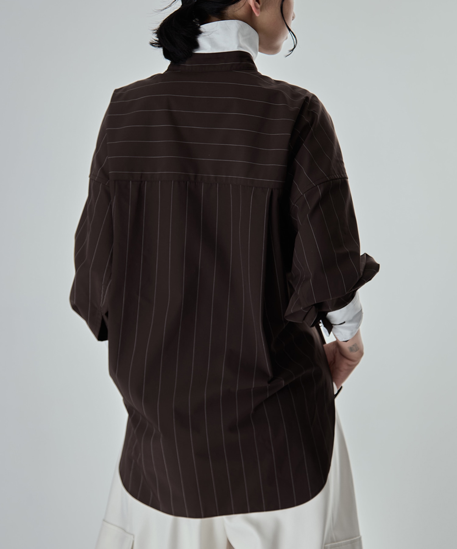 Wide Stripe 2way Shirt STUDIOUS