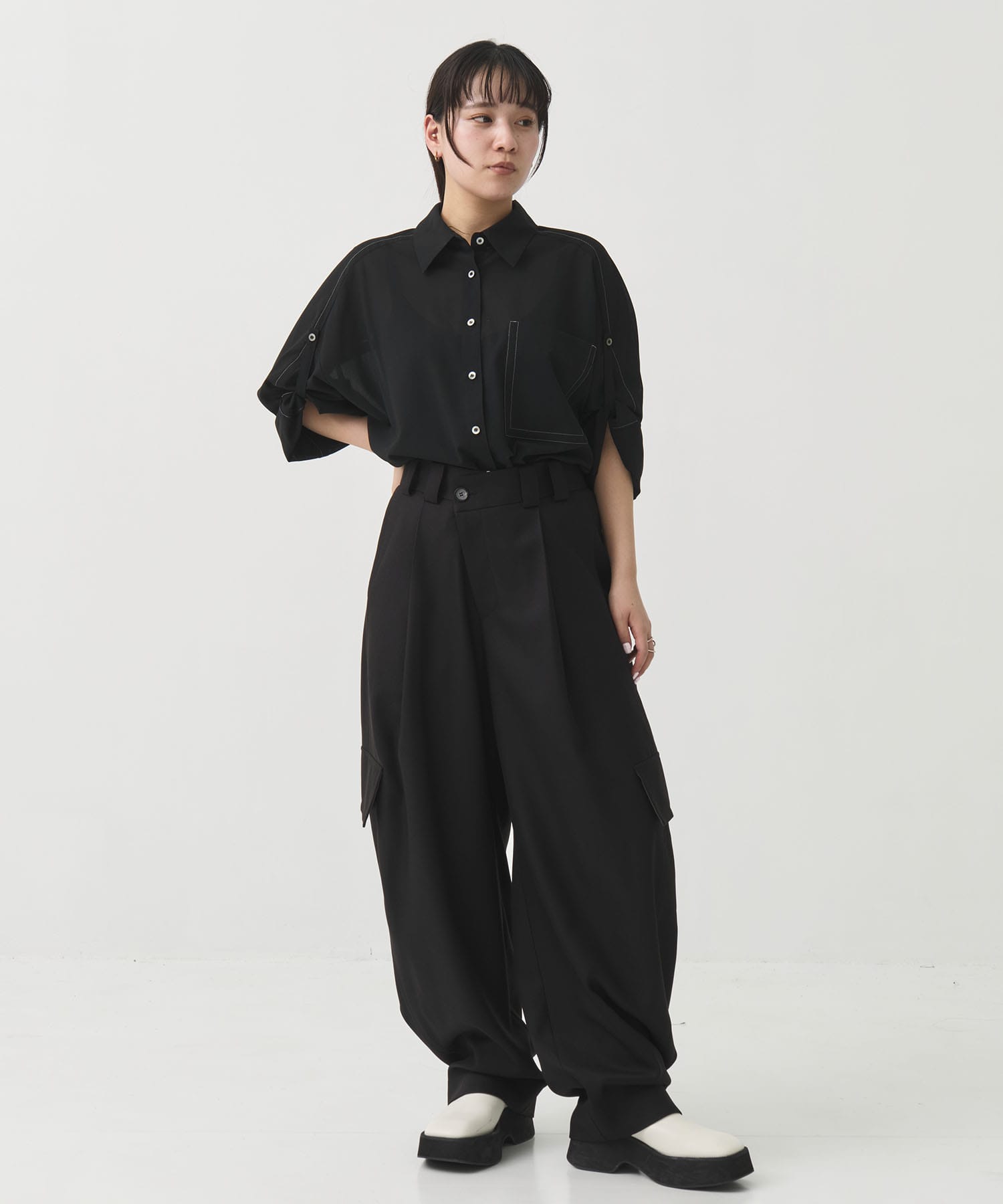 Barrel Leg Cargo Trousers STUDIOUS