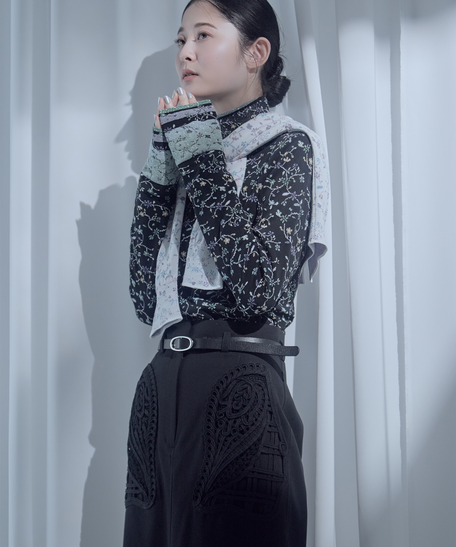 別注Cording Embroidery Detailed I-line Skirt Mame Kurogouchi