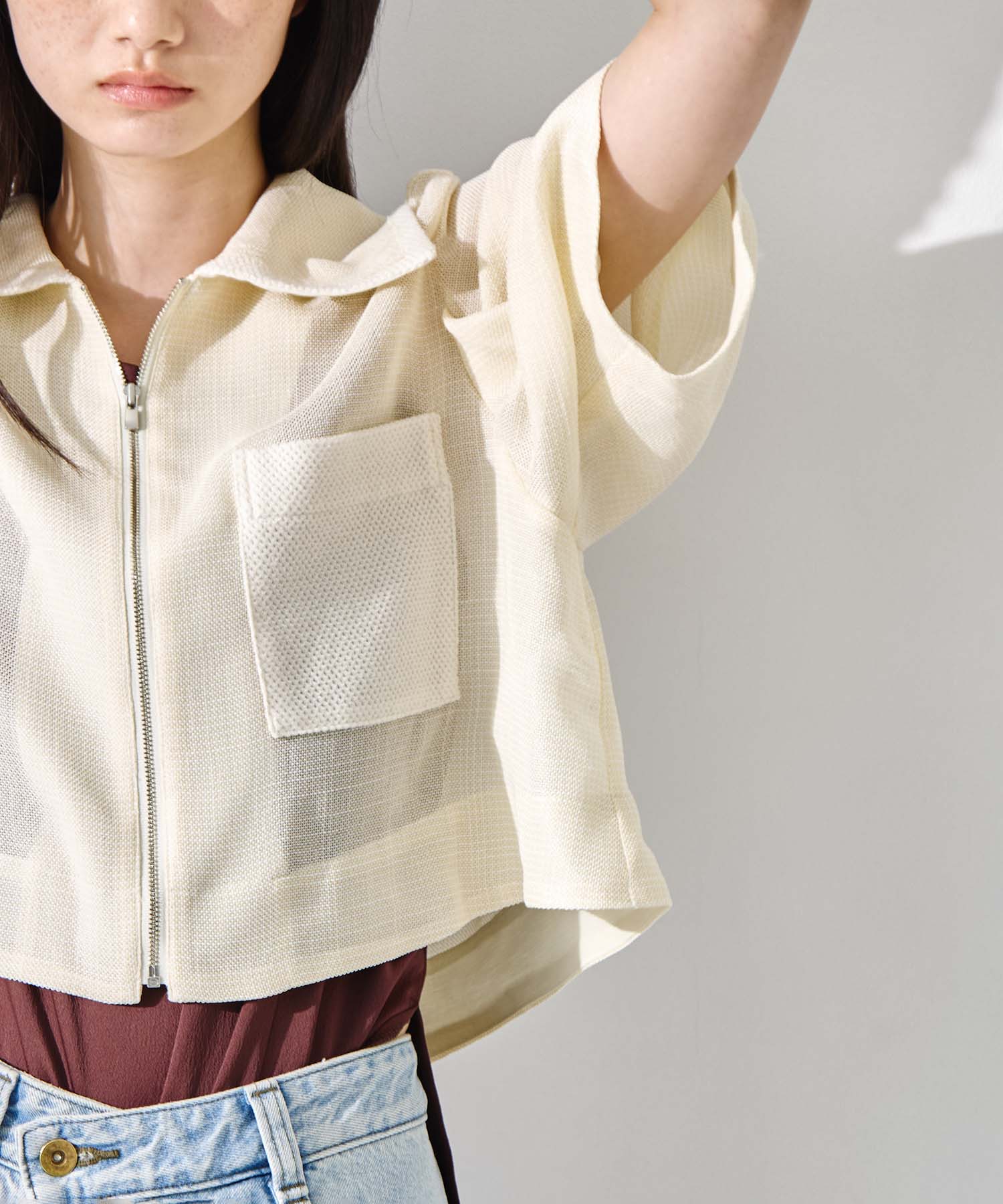Washable Mesh Blouson STUDIOUS