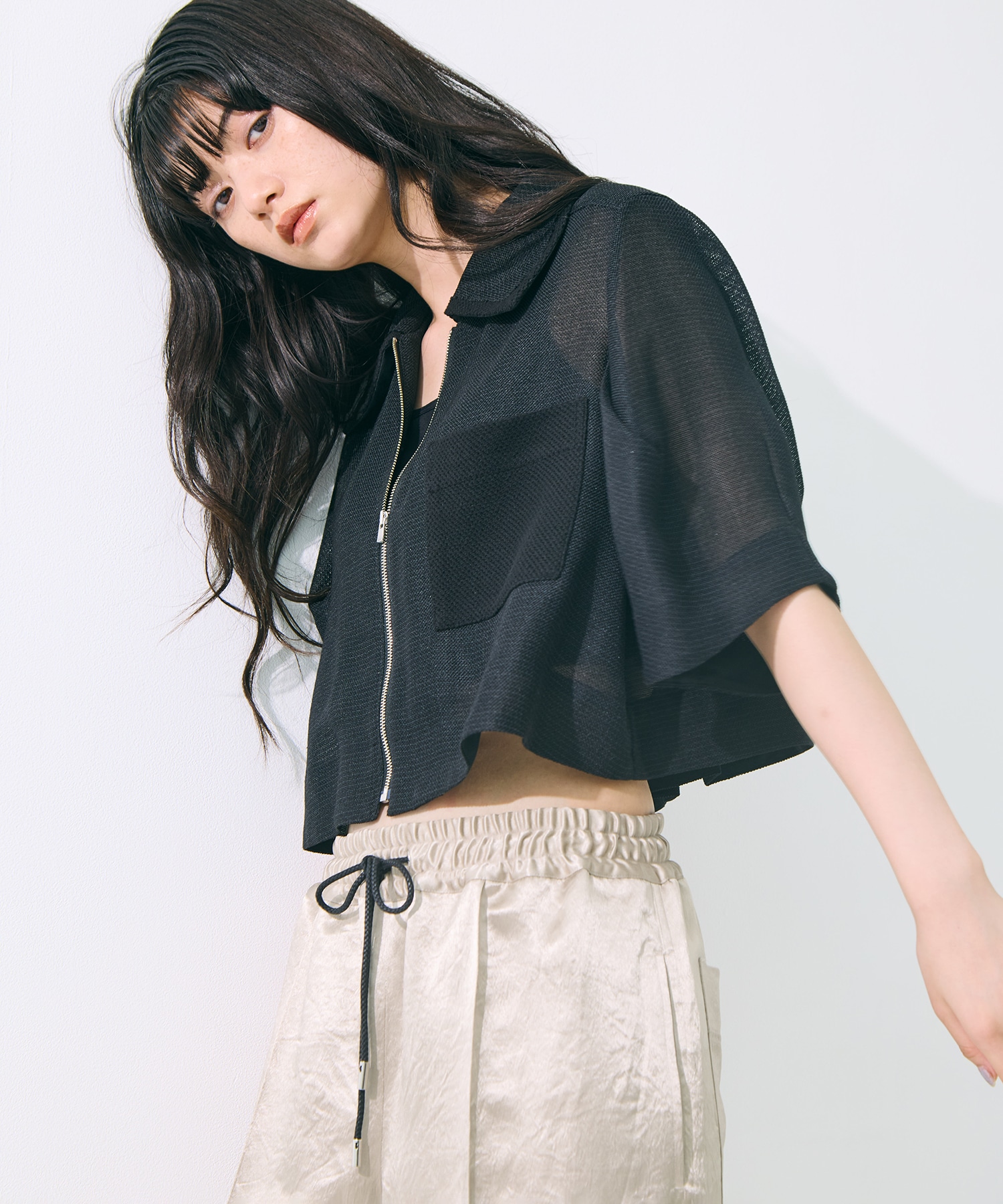 Washable Mesh Blouson STUDIOUS