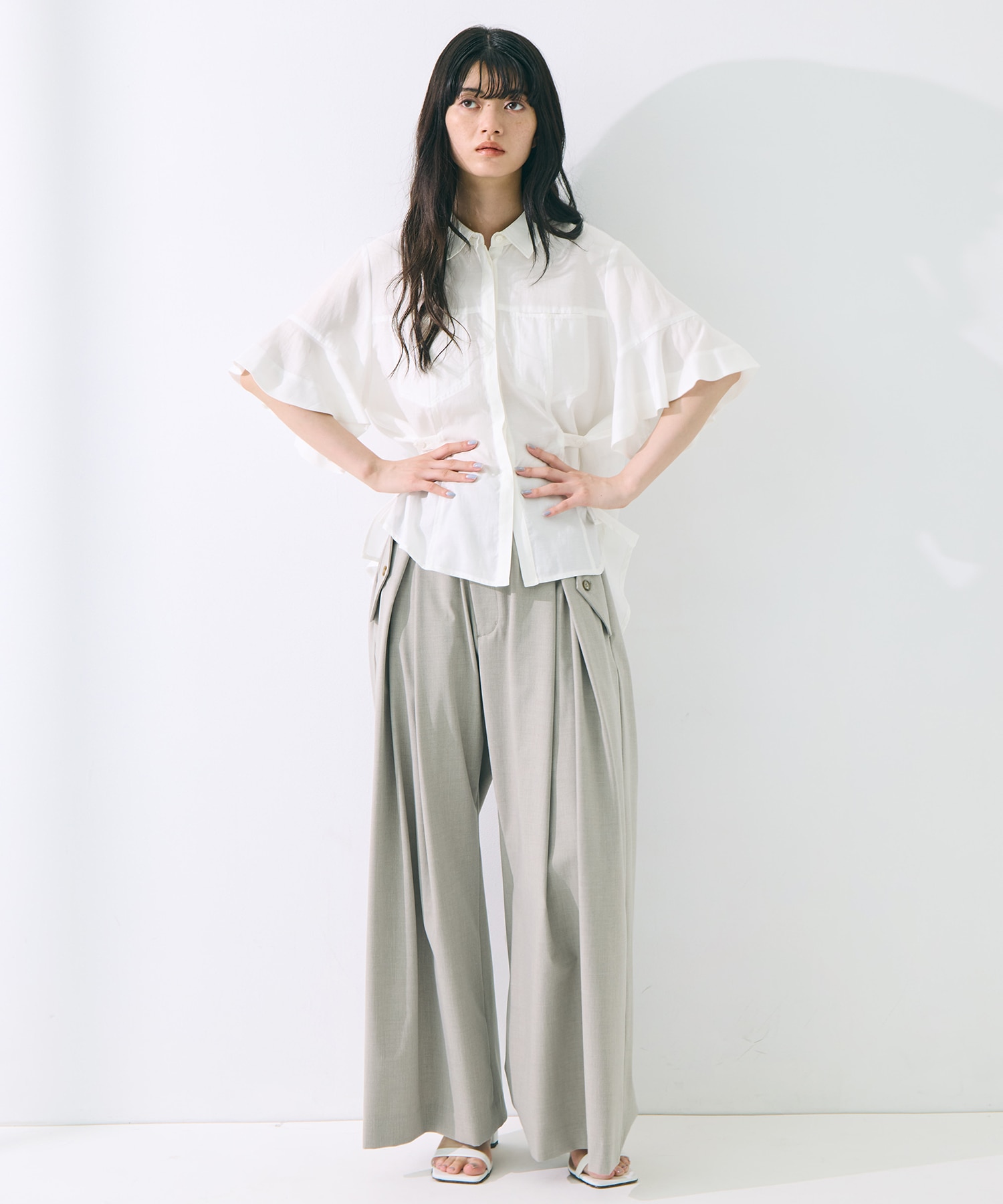 Hem Flare 2way Blouse STUDIOUS