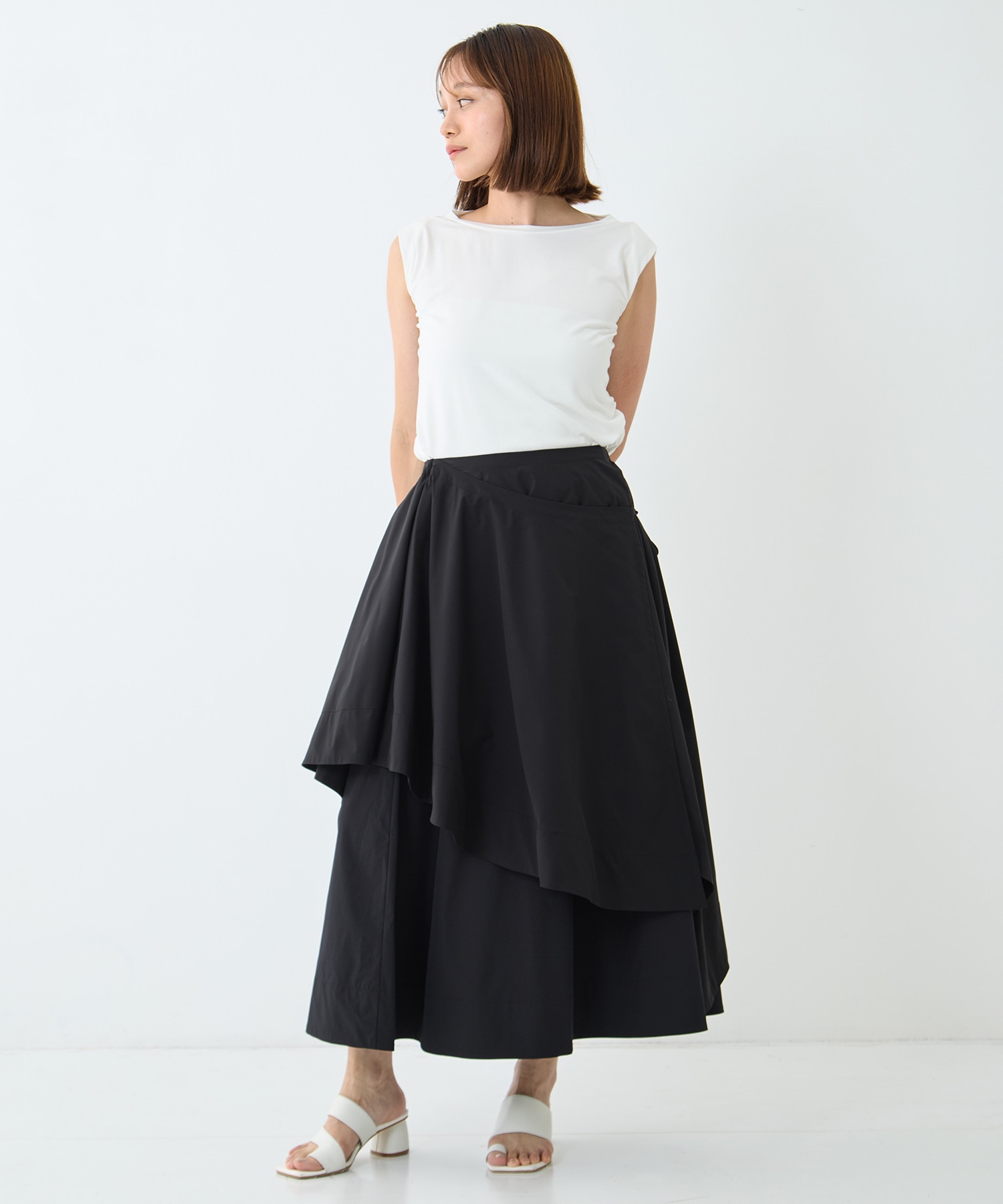 Asymmetry Wrap Layer Skirt STUDIOUS