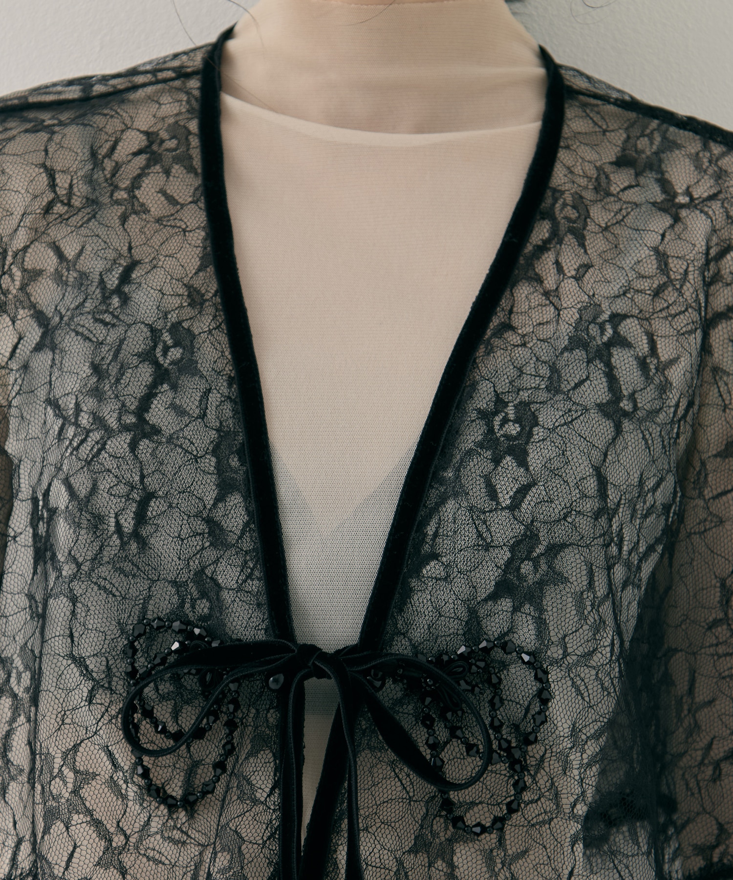 flower lace velvet ribbon cape tanakadaisuke