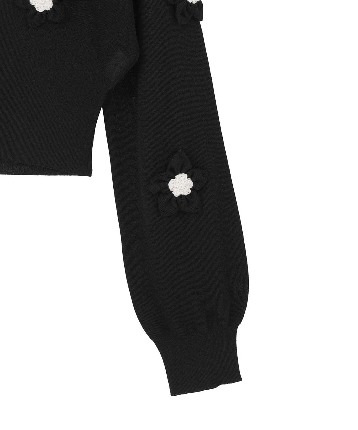FLOWER MOTIF KNIT CARDIGAN CLANE