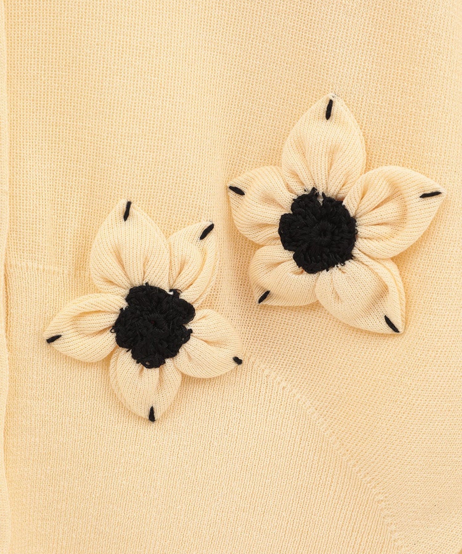 FLOWER MOTIF KNIT CARDIGAN CLANE