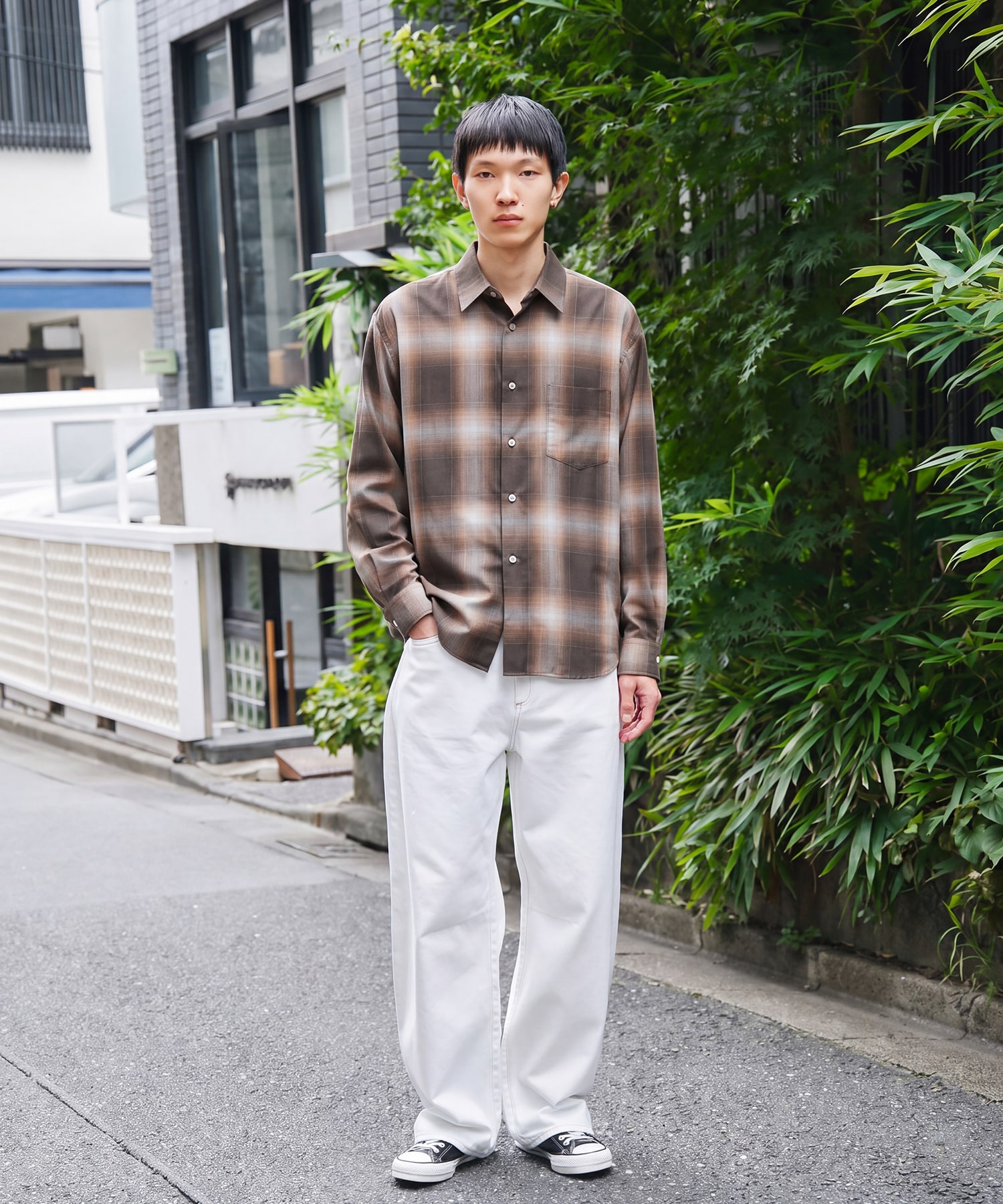 Fine Wool Smooth Check Shirts STUDIOUS