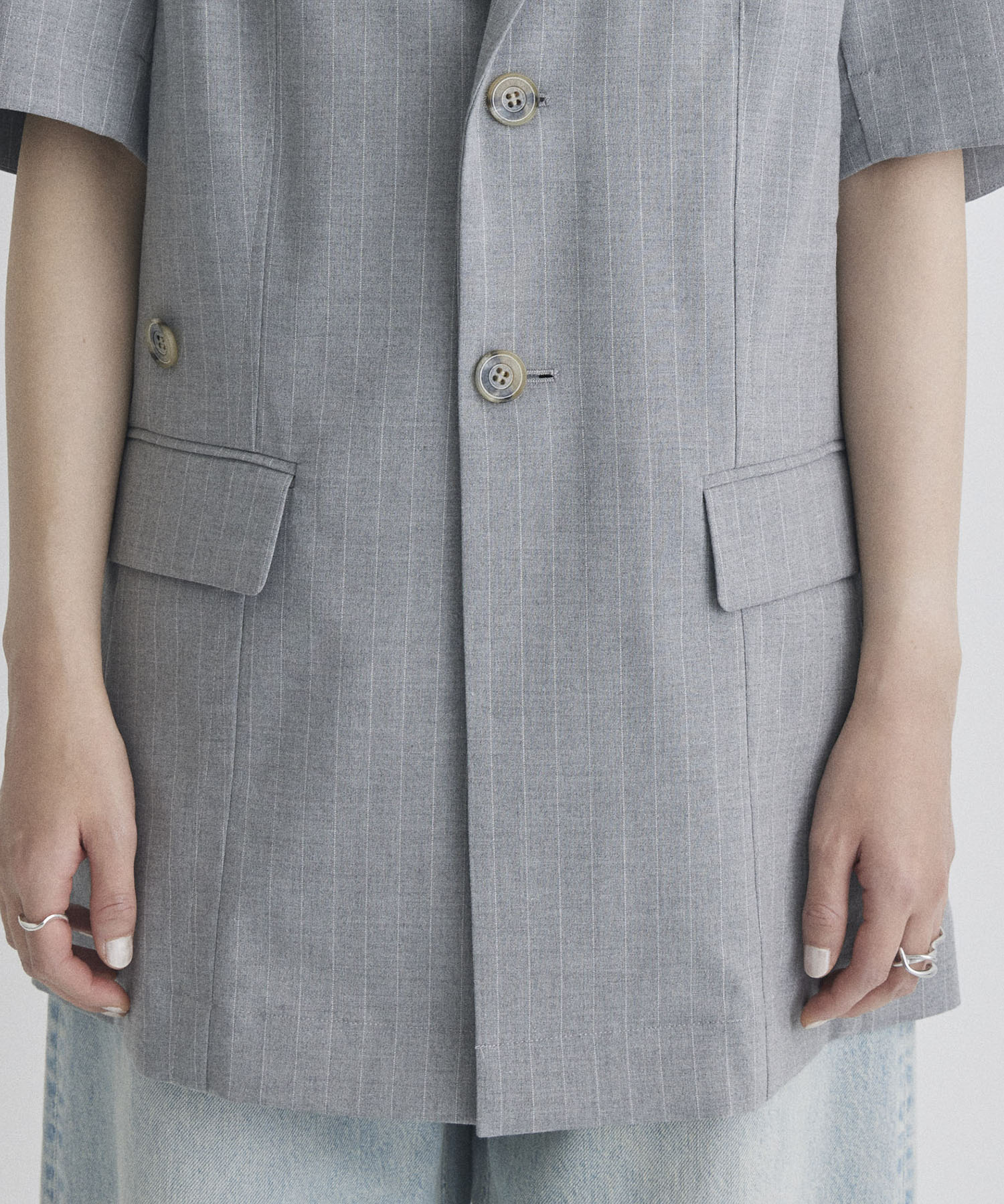 Pinstripe Half Sleeve Jacket STUDIOUS