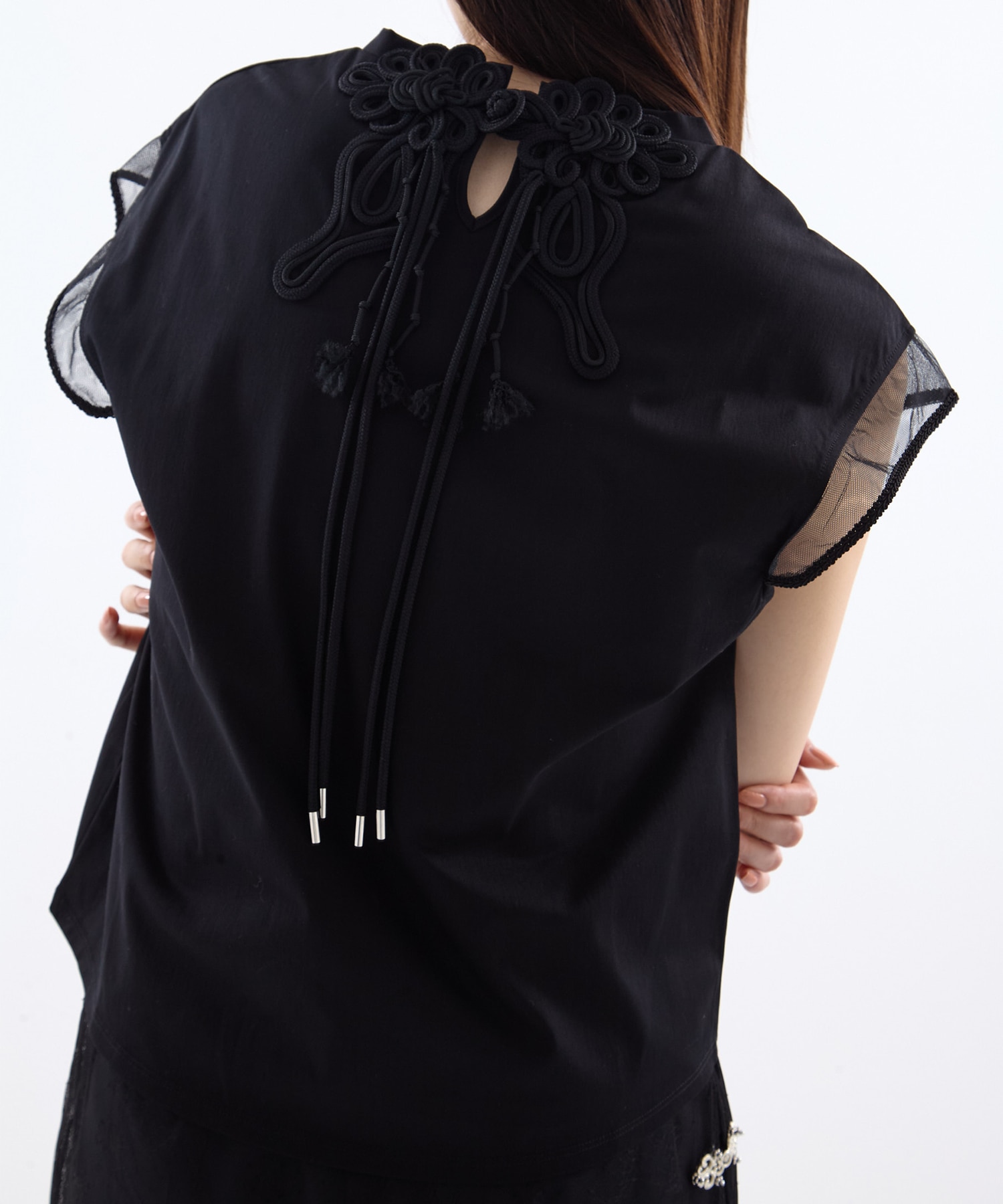 別注China ribbon no sleeve T-shirt tanakadaisuke
