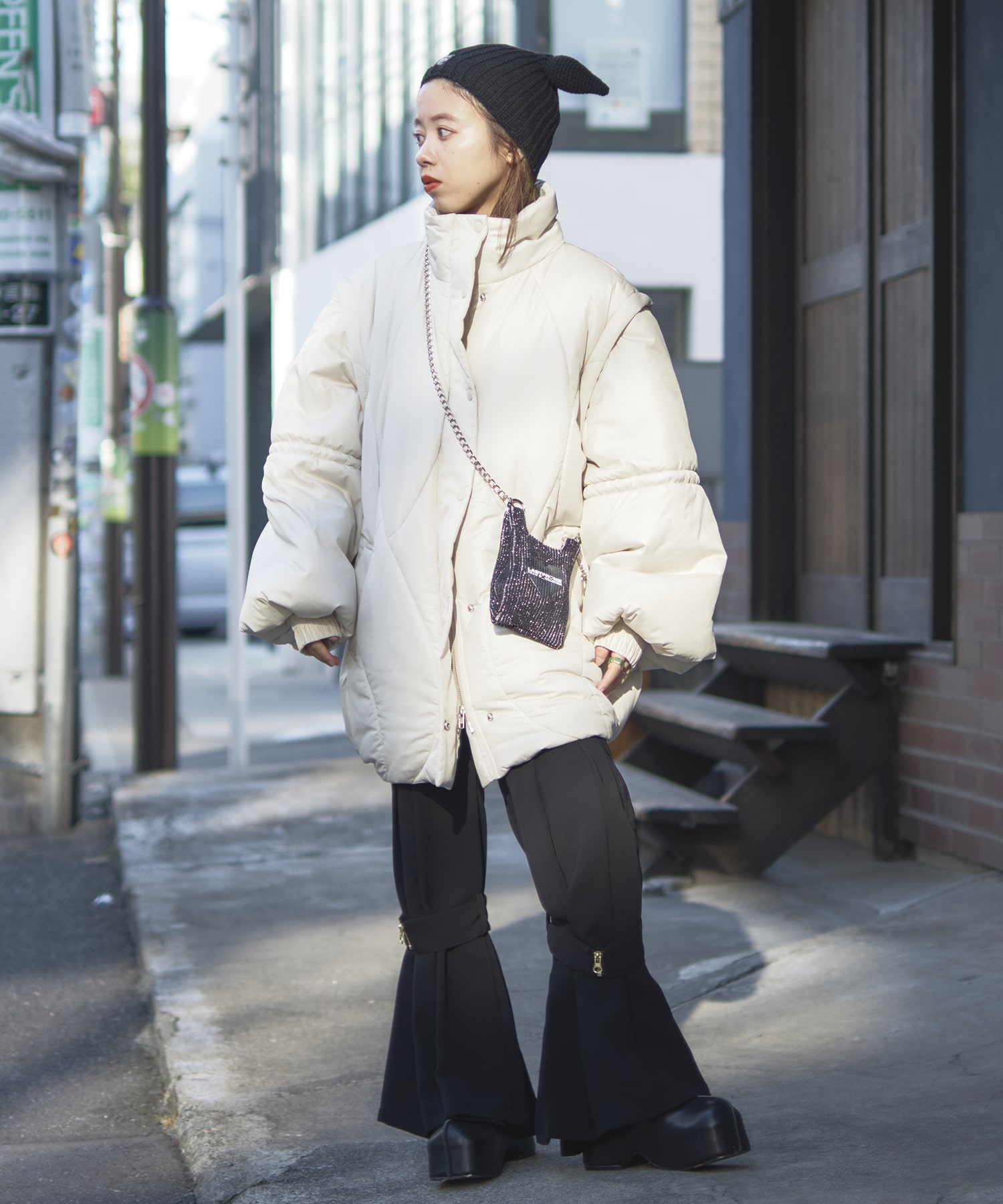 2WAY WAVE STITCH PADDED JACKET AMERI