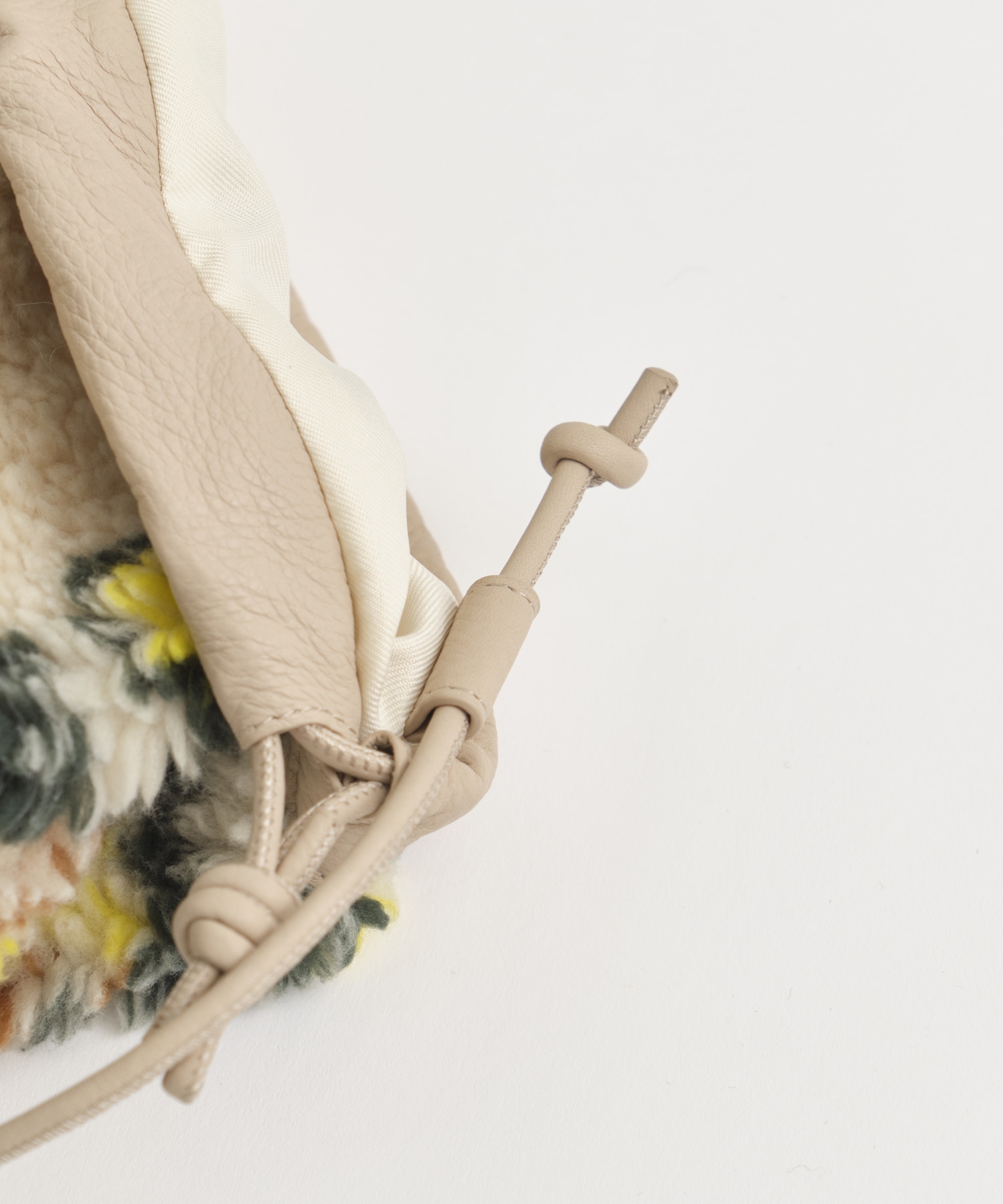別注jacquard boa drawstring bag FUMIE=TANAKA