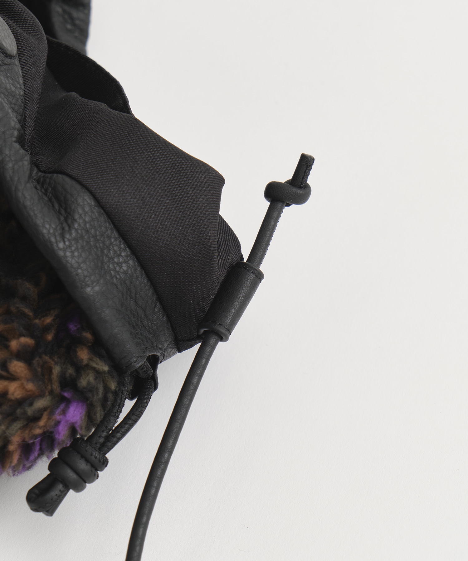 別注jacquard boa drawstring bag FUMIE=TANAKA