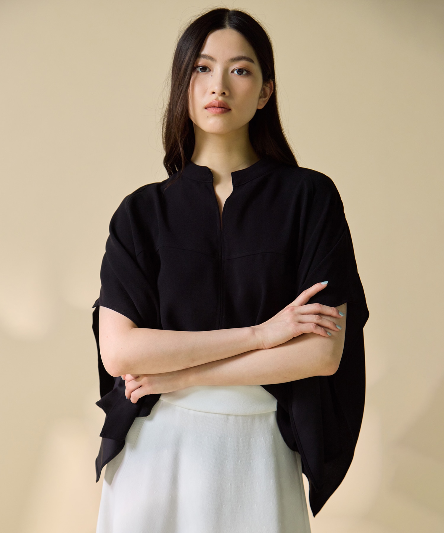 BACK SATIN DRAPE BLOUSE STUDIOUS