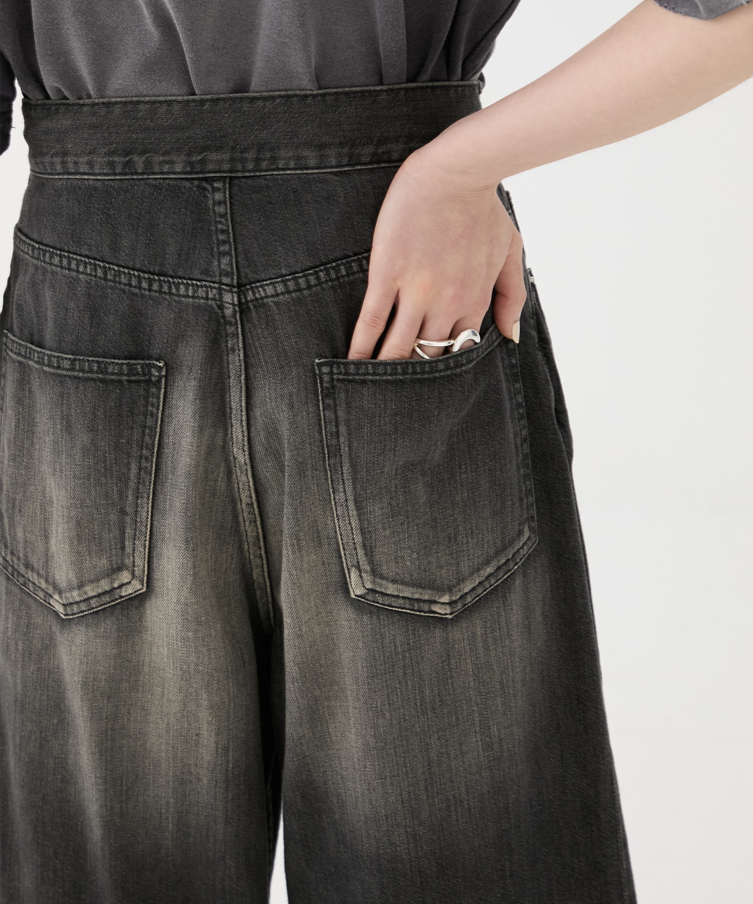 別注WASHED DENIM FOLDED WIDE PANTS (SHORT LENGTH) JOHN LAWRENCE SULLIVAN