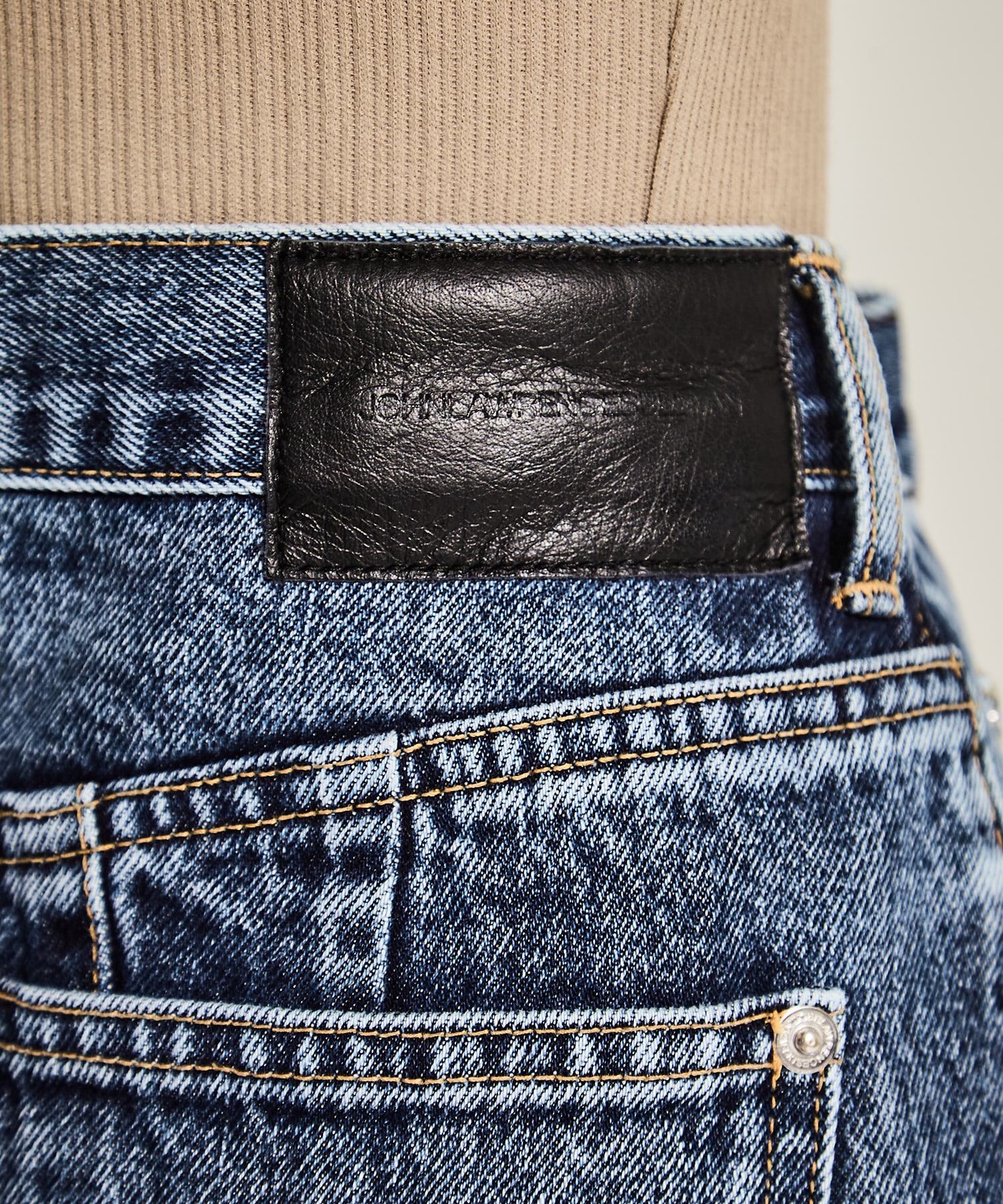 WASHED DENIM HOLLOWED OUT SKIRT JOHN LAWRENCE SULLIVAN