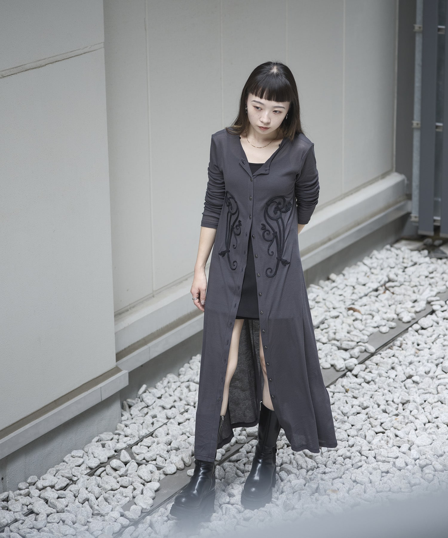 別注 iron embroidery cotton sheer onpiec tanakadaisuke