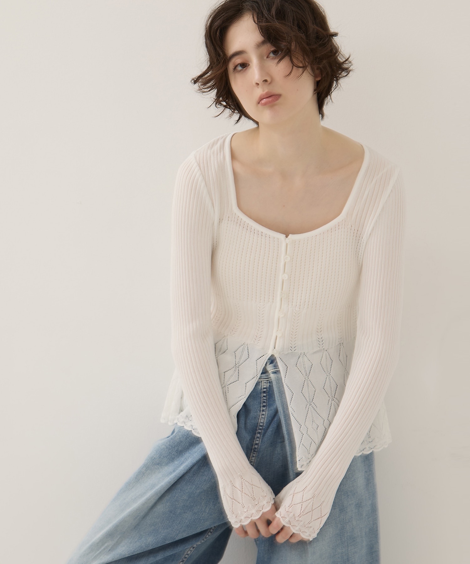 Lace Knit Cardigan EMILY ODA