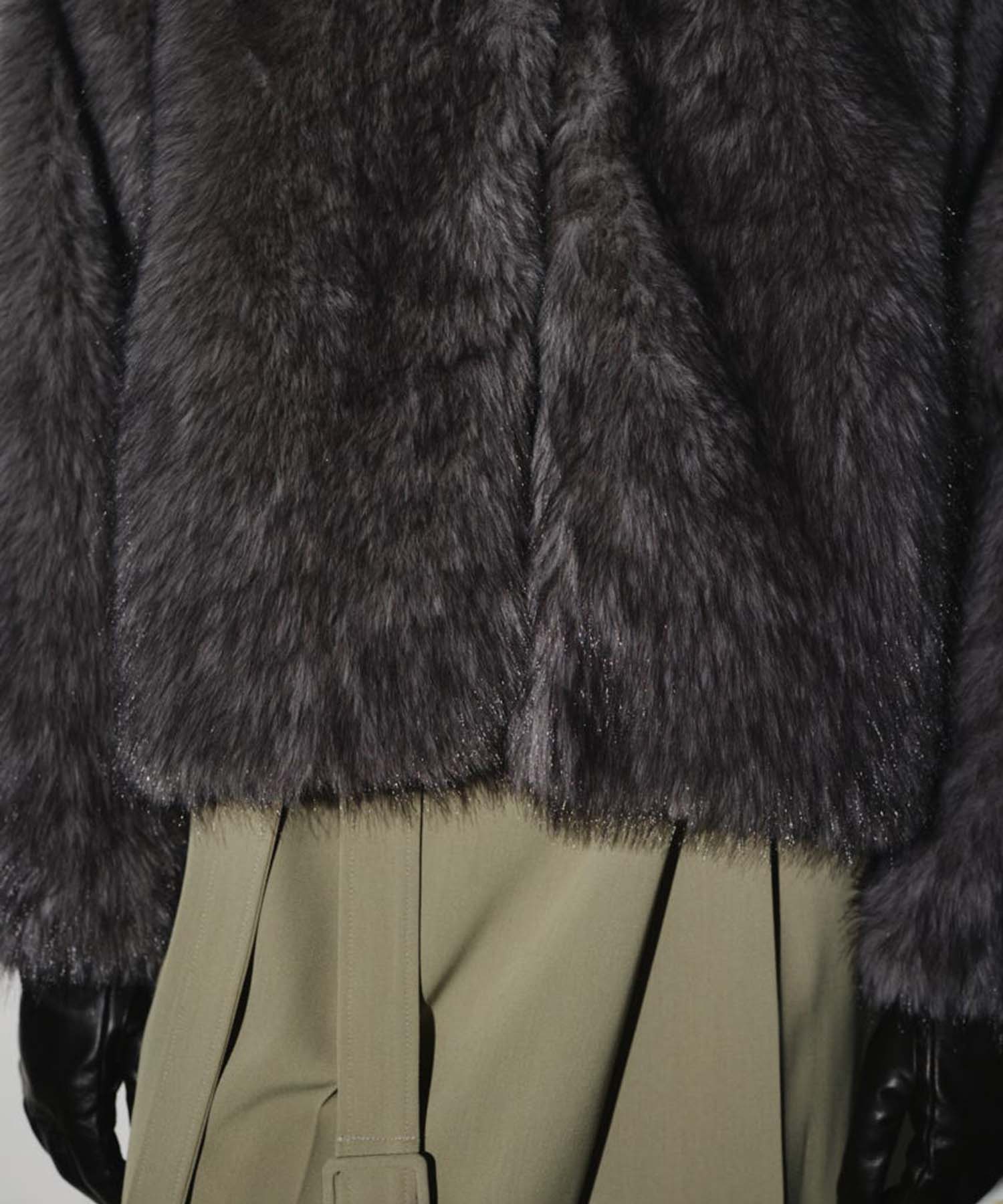 High collar faux fur jacket RIM.ARK