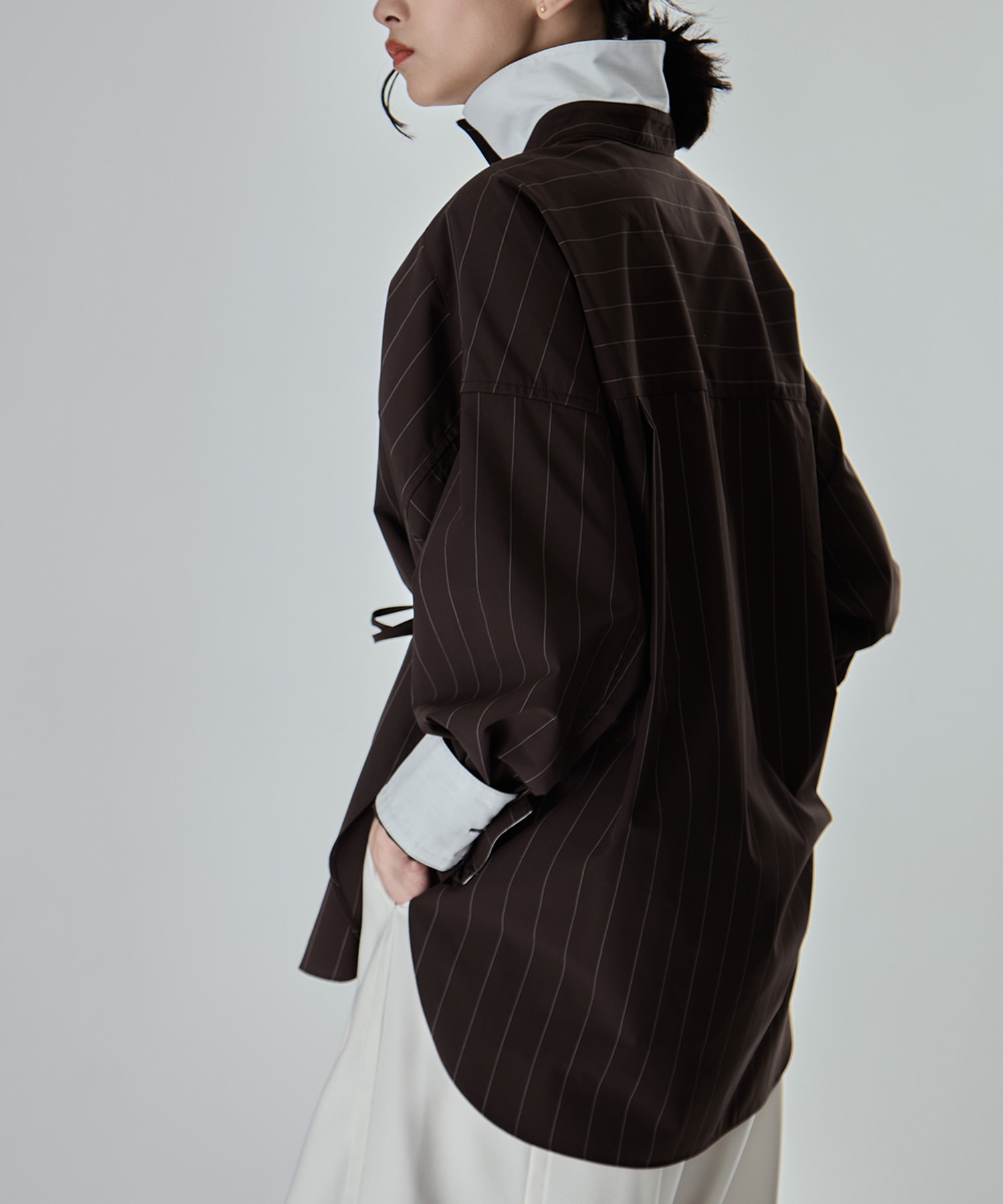 Wide Stripe 2way Shirt STUDIOUS