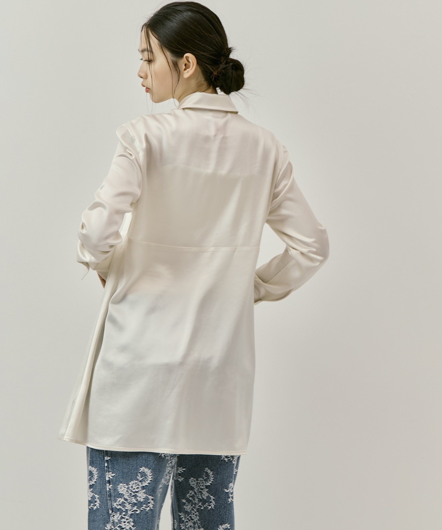 別注 EMBROIDERY SATIN SHIRT FETICO