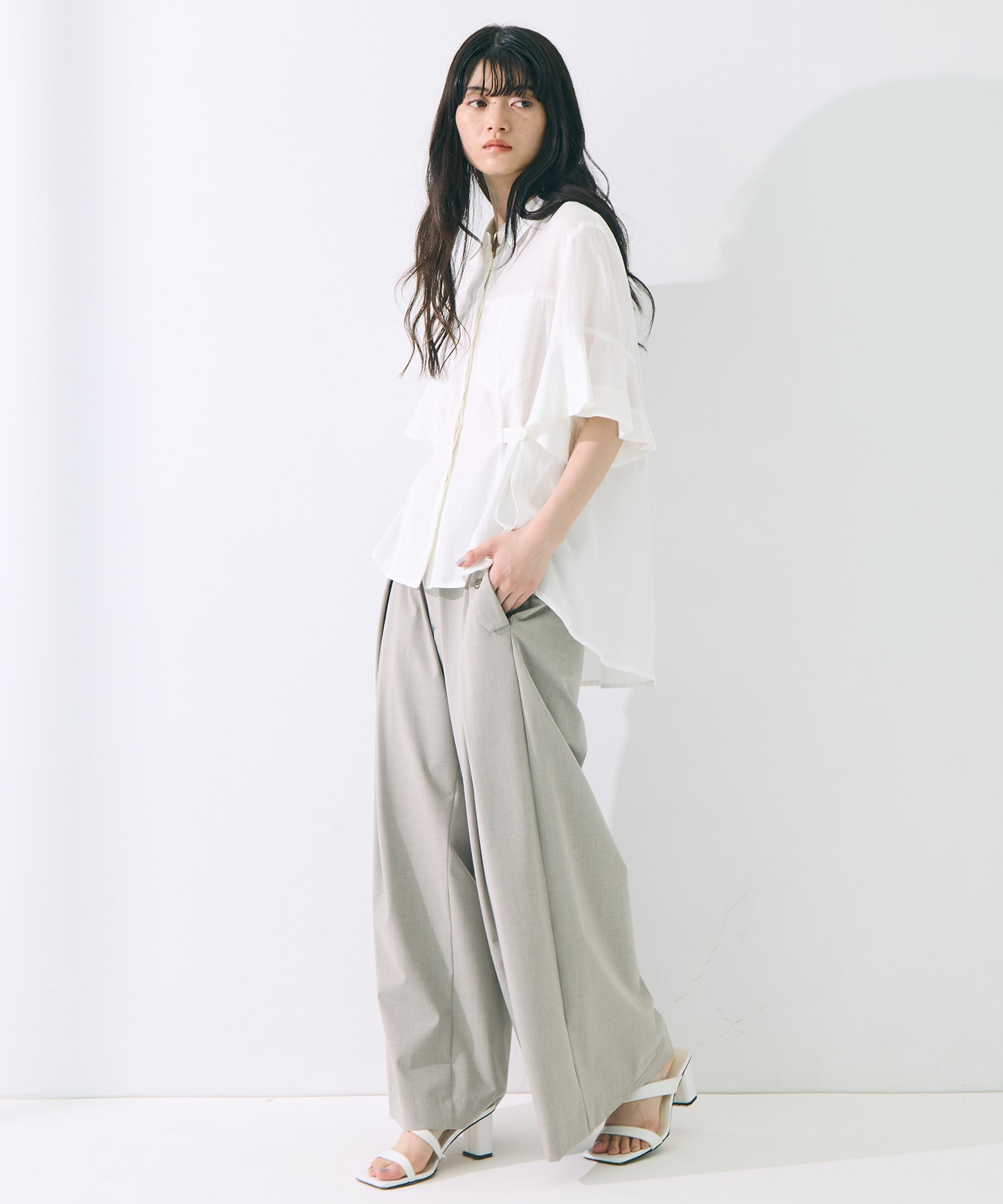 Hem Flare 2way Blouse STUDIOUS