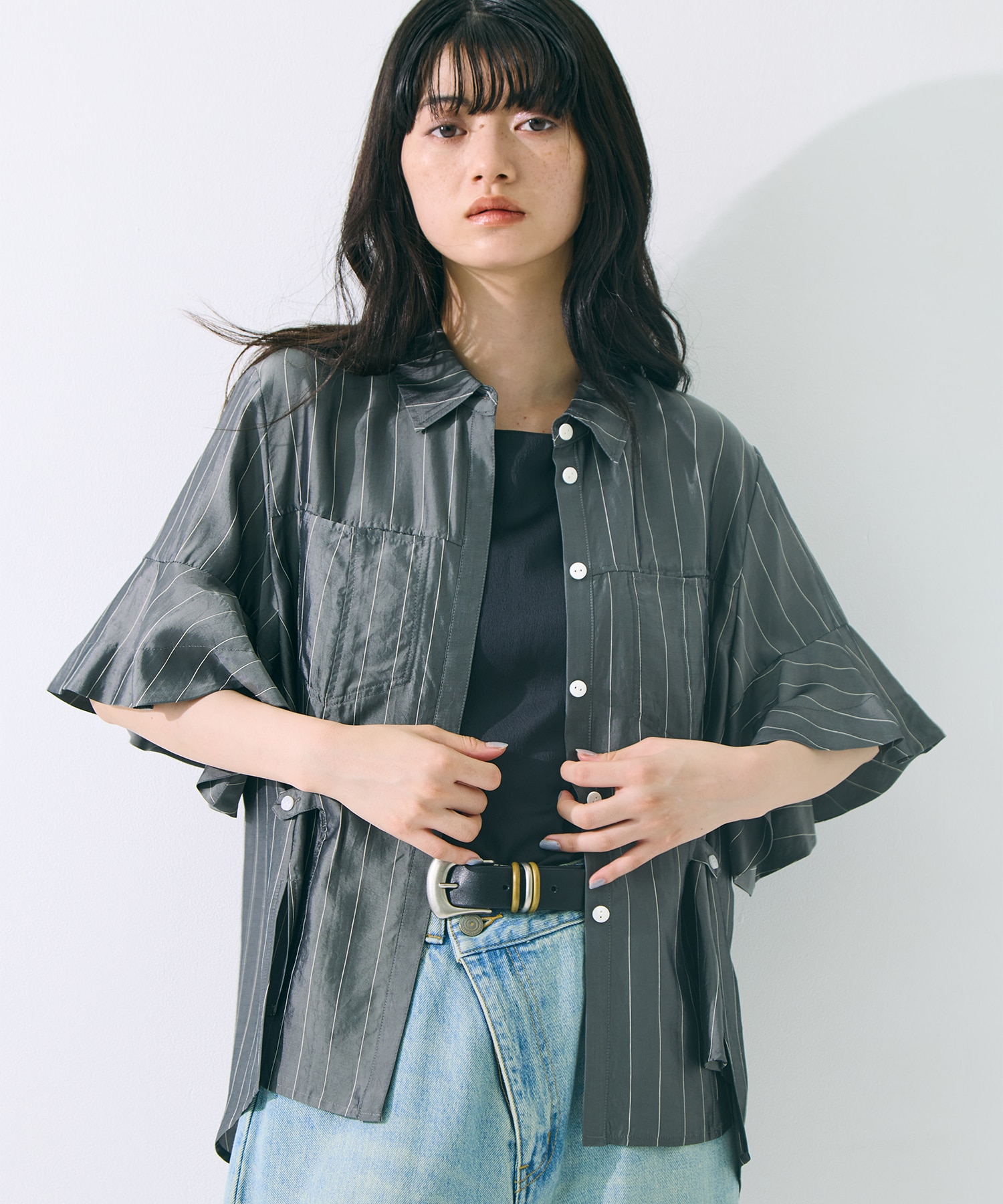Hem Flare 2way Blouse STUDIOUS