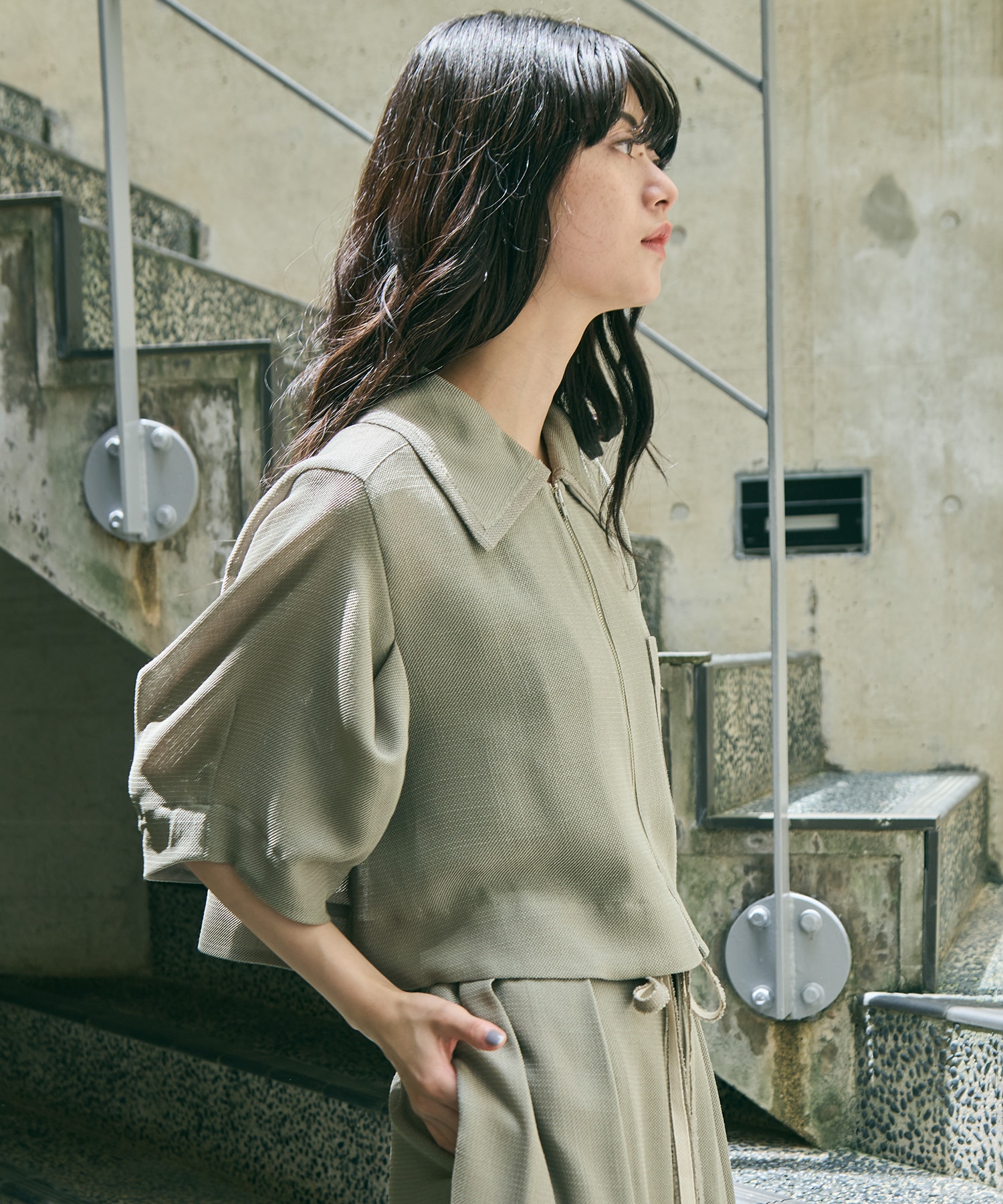 Washable Mesh Shirt Blouson STUDIOUS