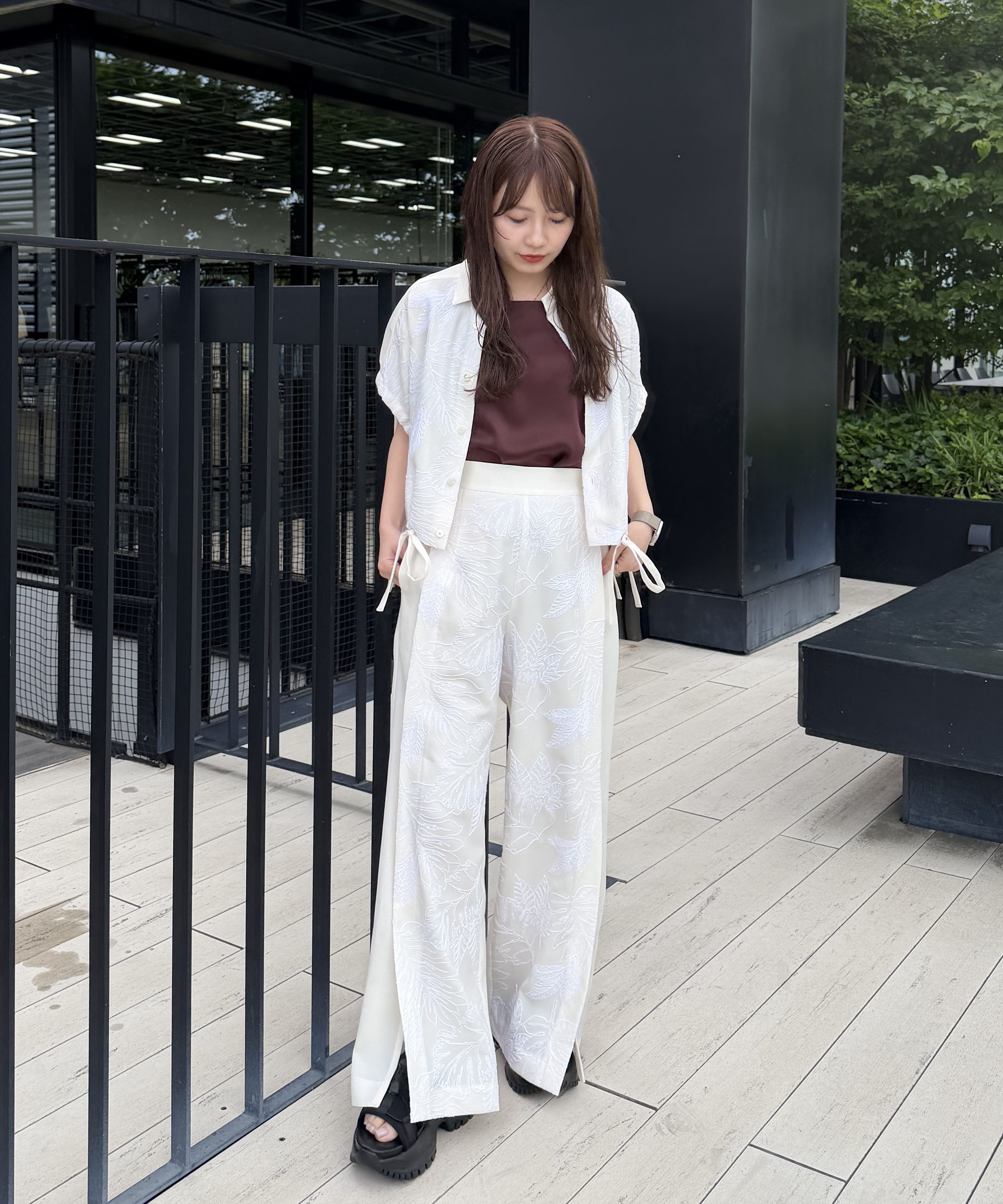 別注 FLOWER LACE POCKET PANTS UJOH