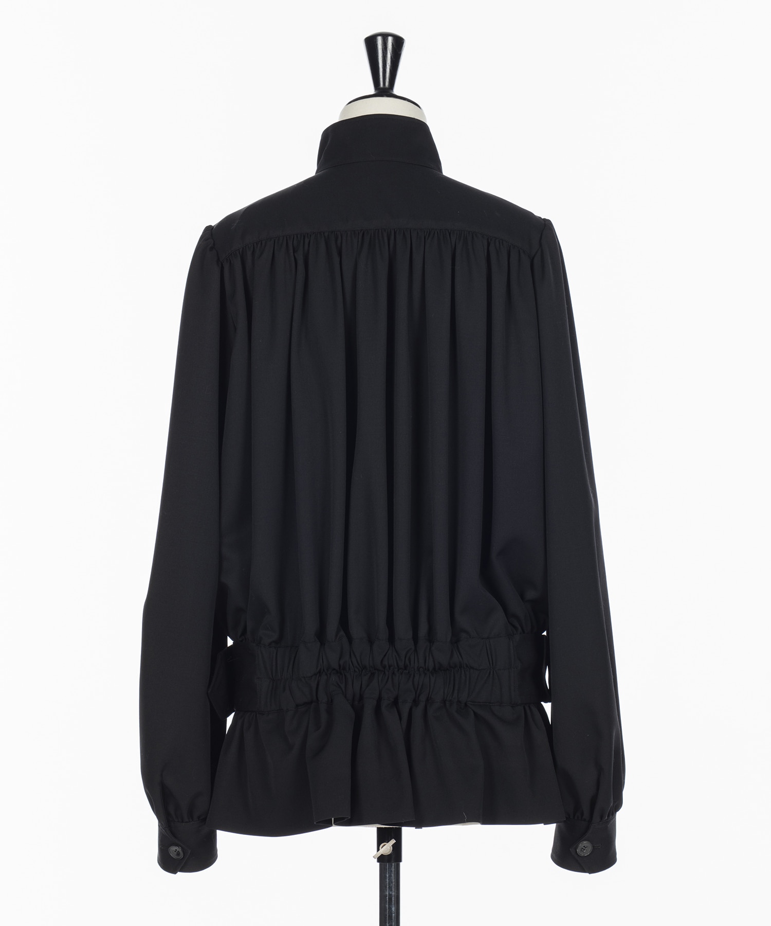 FINE WOOL SUITING GATHERED BELTED BLOUSON FETICO