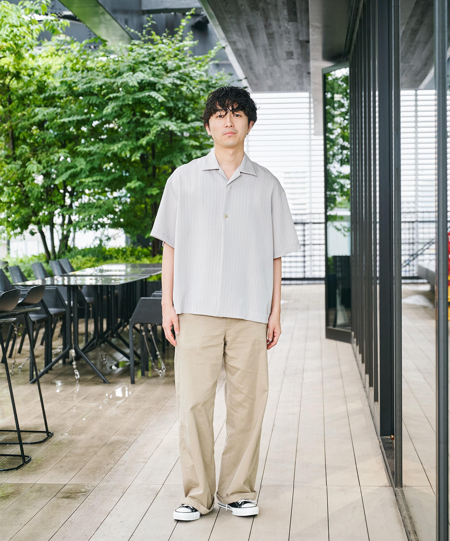 別注 Open Collar Short Sleeve Shirt CULLNI
