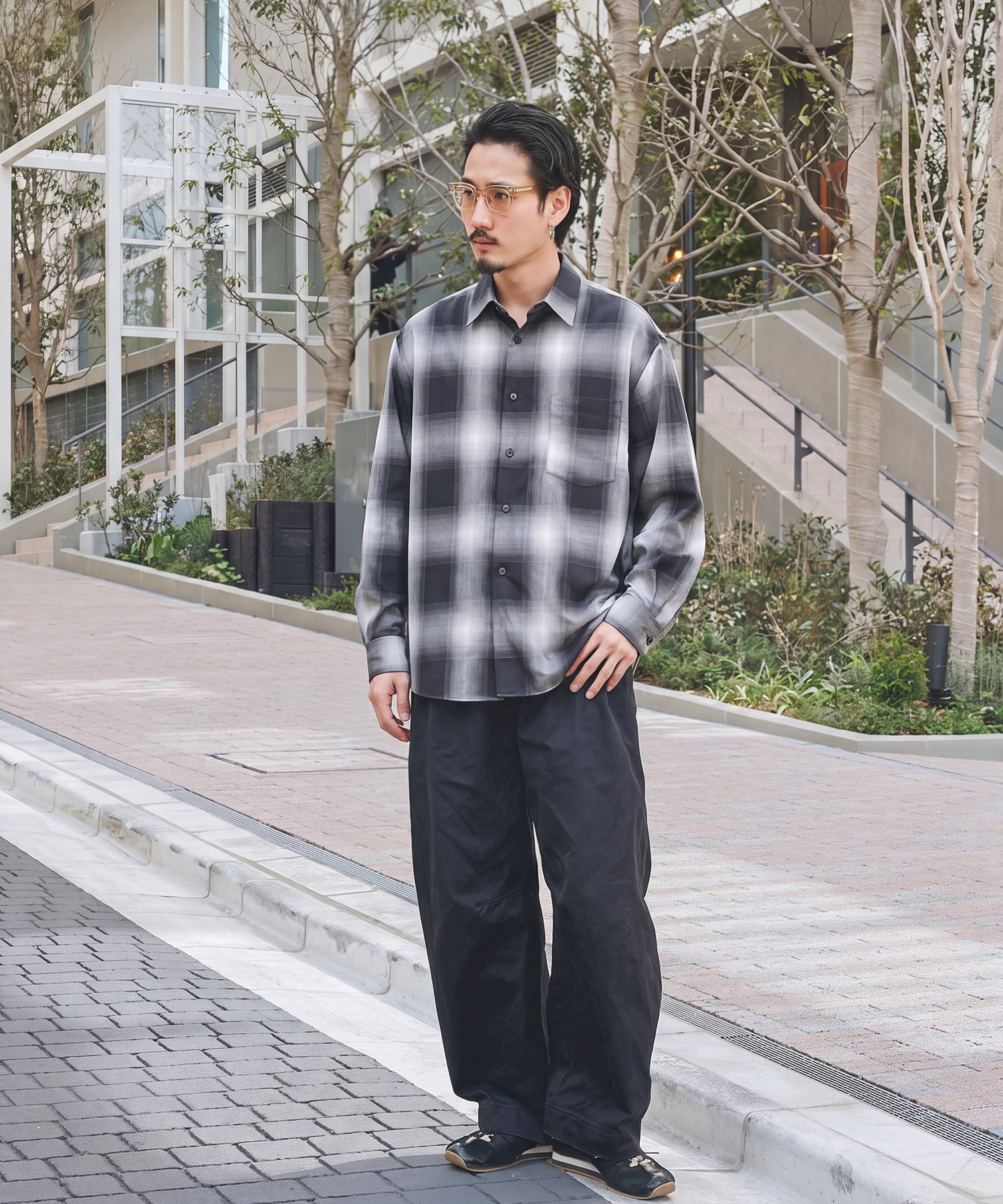 Fine Wool Smooth Check Shirts STUDIOUS