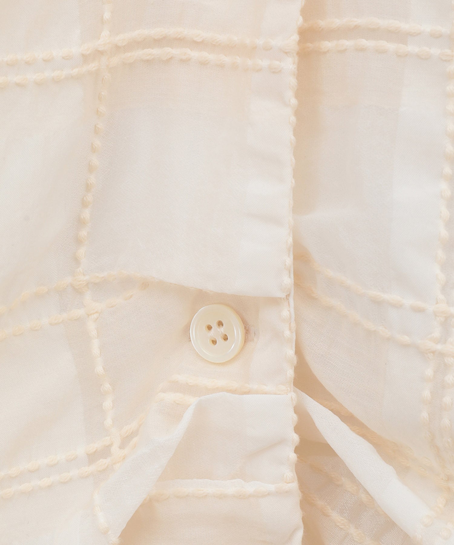 SHEER CHECK TUCK WAIST BLOUSE CLANE