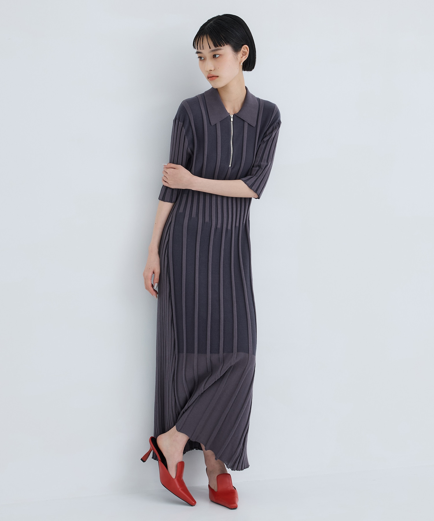 別注HALF SLEEVE ZIP DRESS CINOH