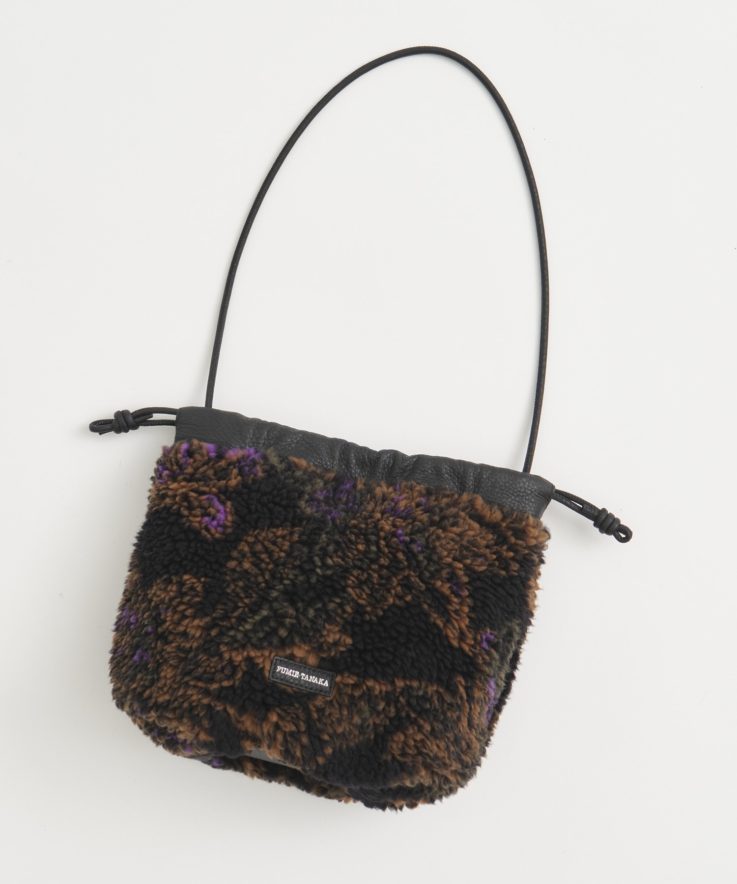 別注jacquard boa drawstring bag FUMIE=TANAKA