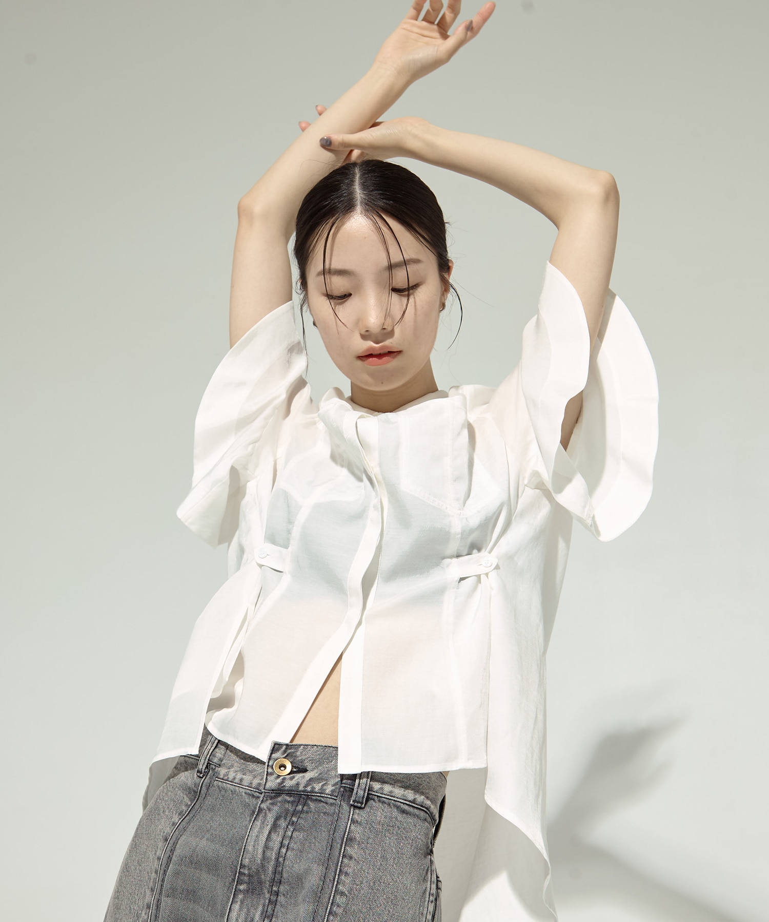 Hem Flare 2way Blouse STUDIOUS