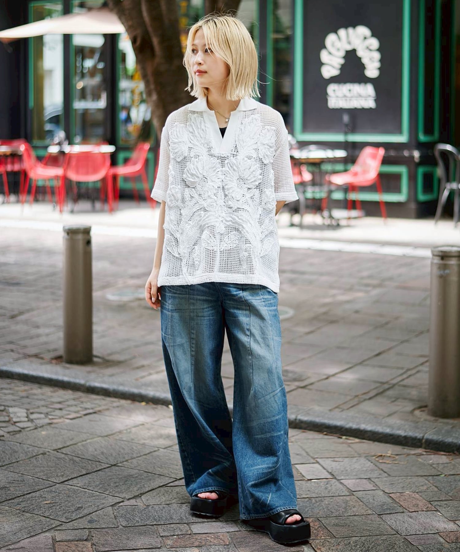 Tucked Wide Leg Jeans STUDIOUS