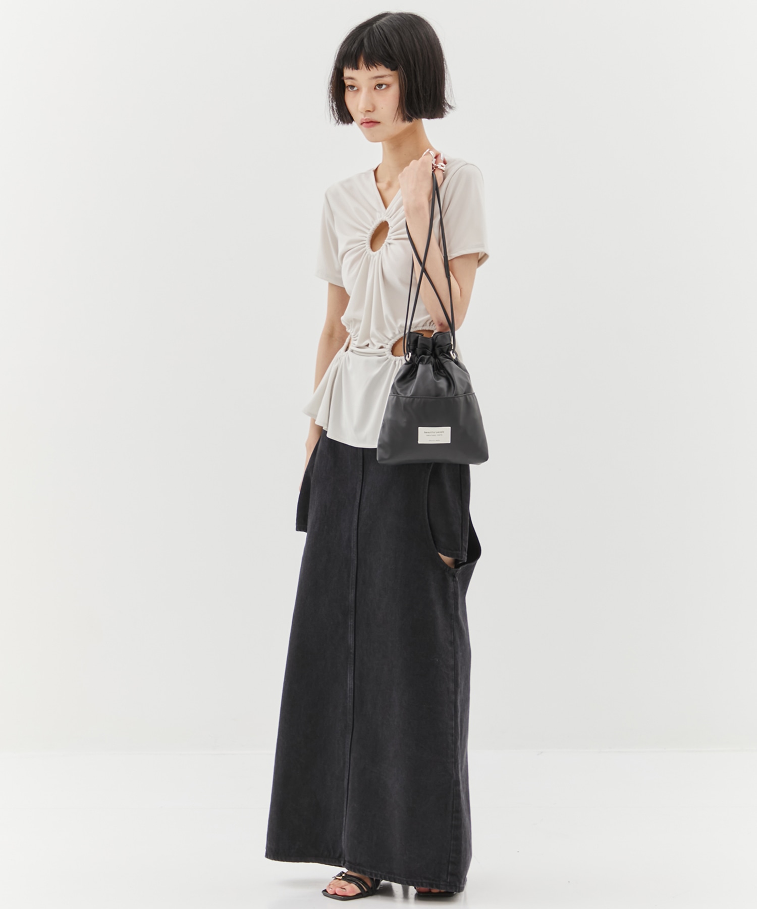 別注サークルカットデニムスカート CLANE