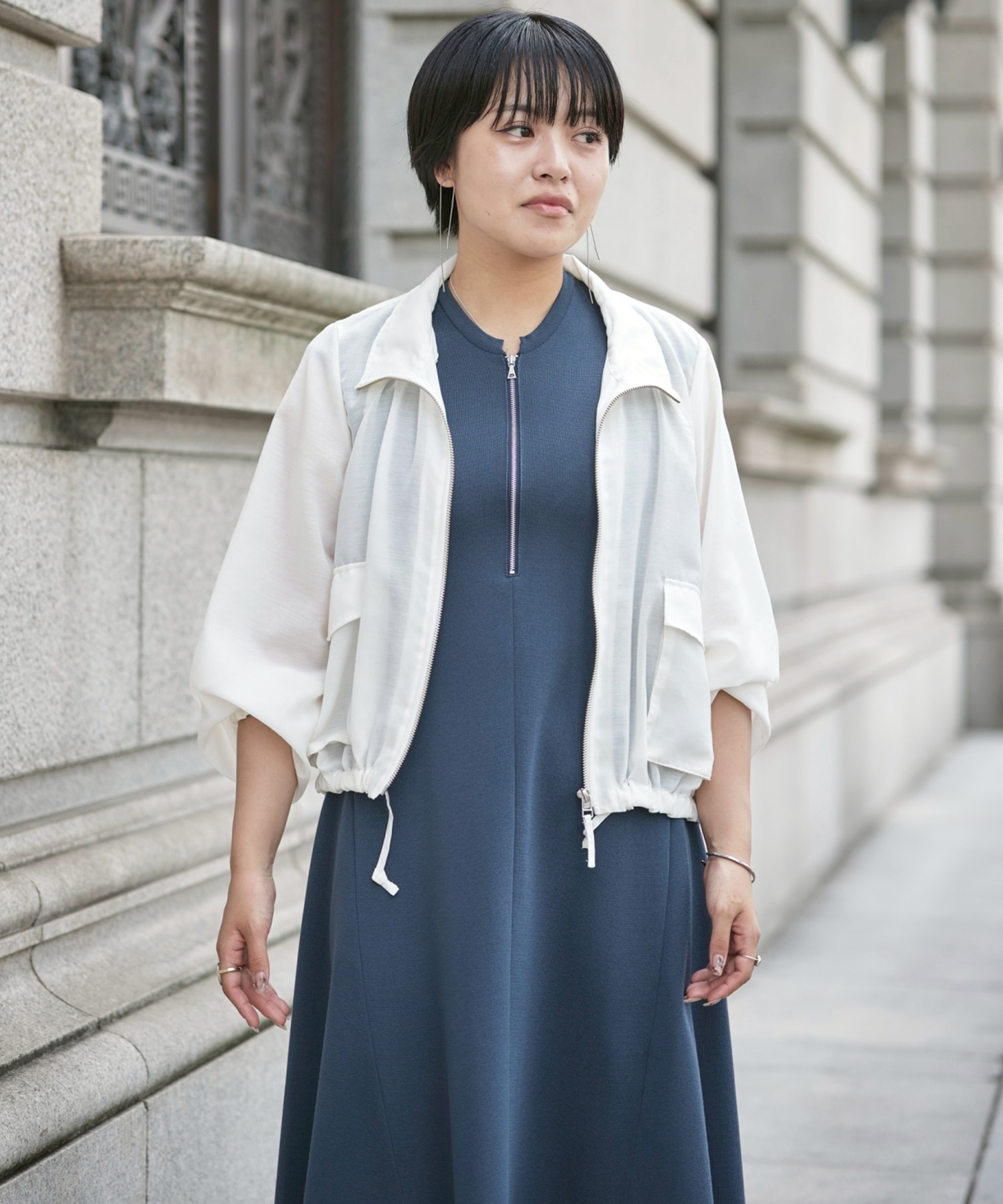 SHEER ZIP BLOUSON STUDIOUS