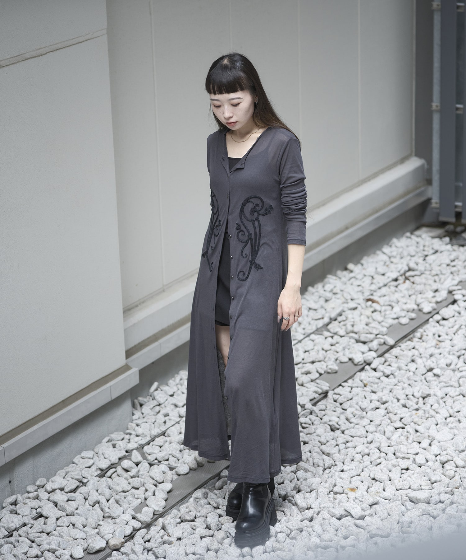 別注 iron embroidery cotton sheer onpiec tanakadaisuke