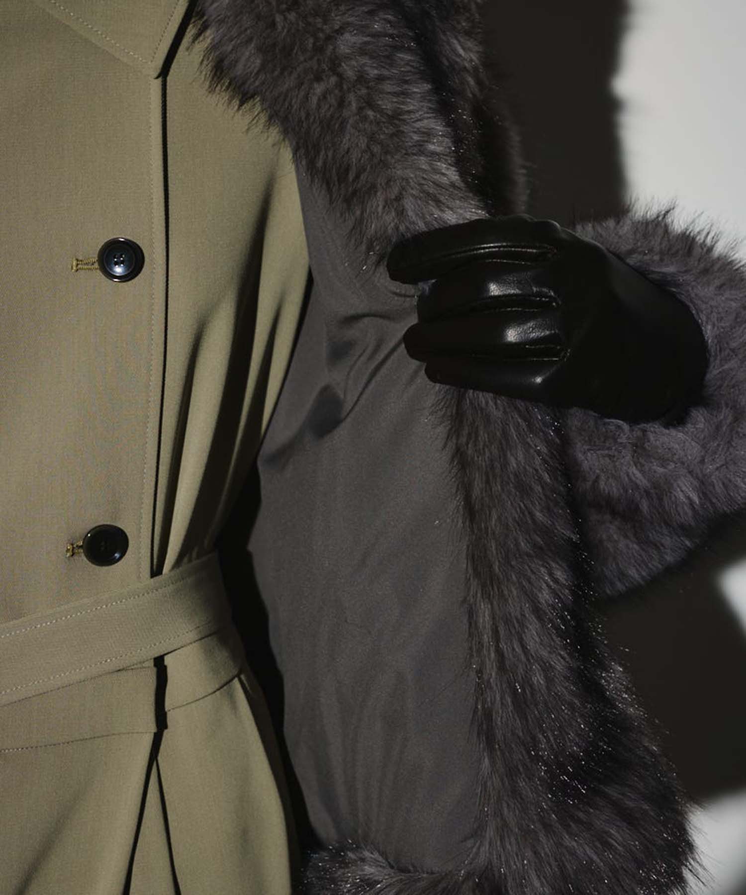 High collar faux fur jacket RIM.ARK