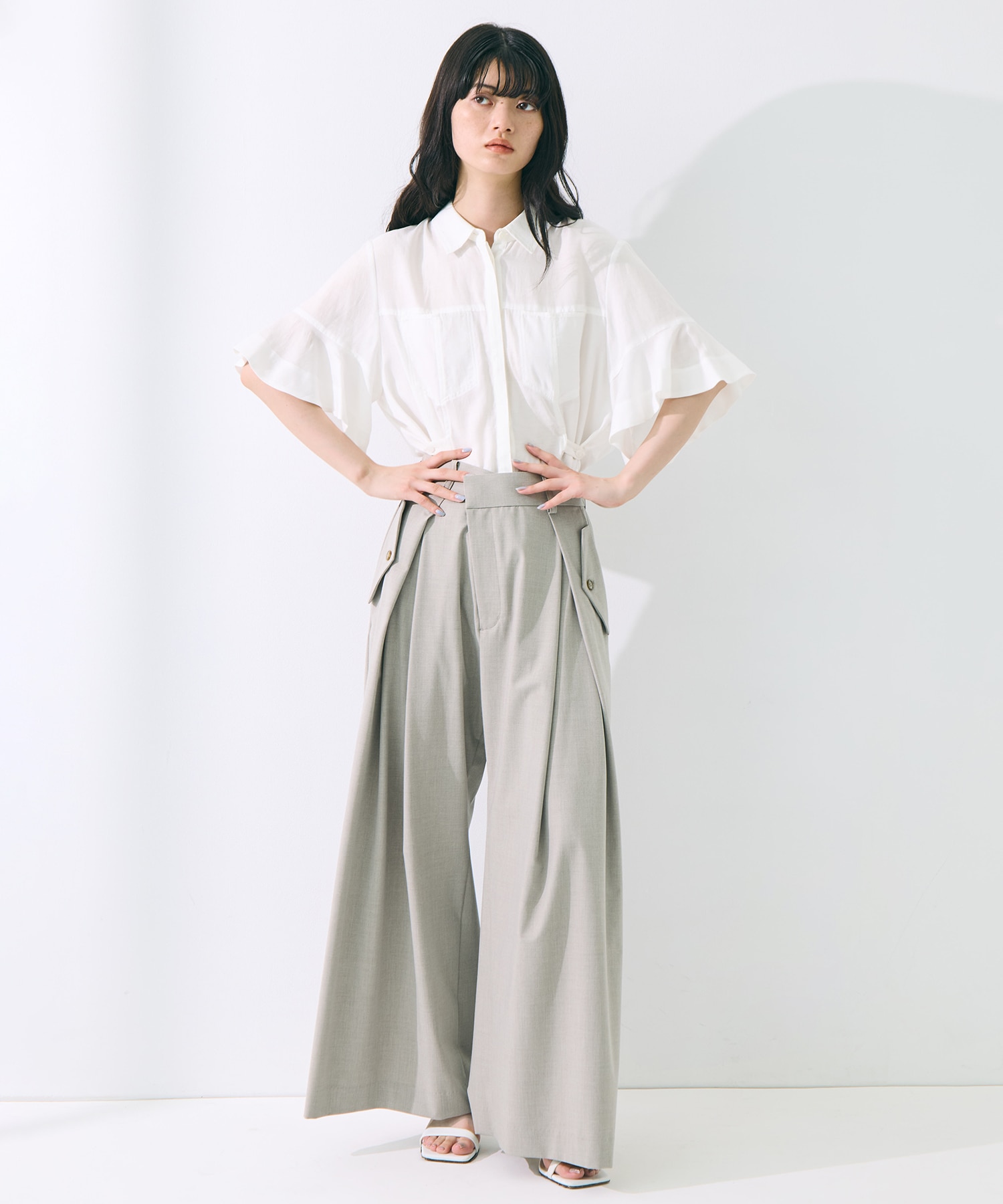 Hem Flare 2way Blouse STUDIOUS