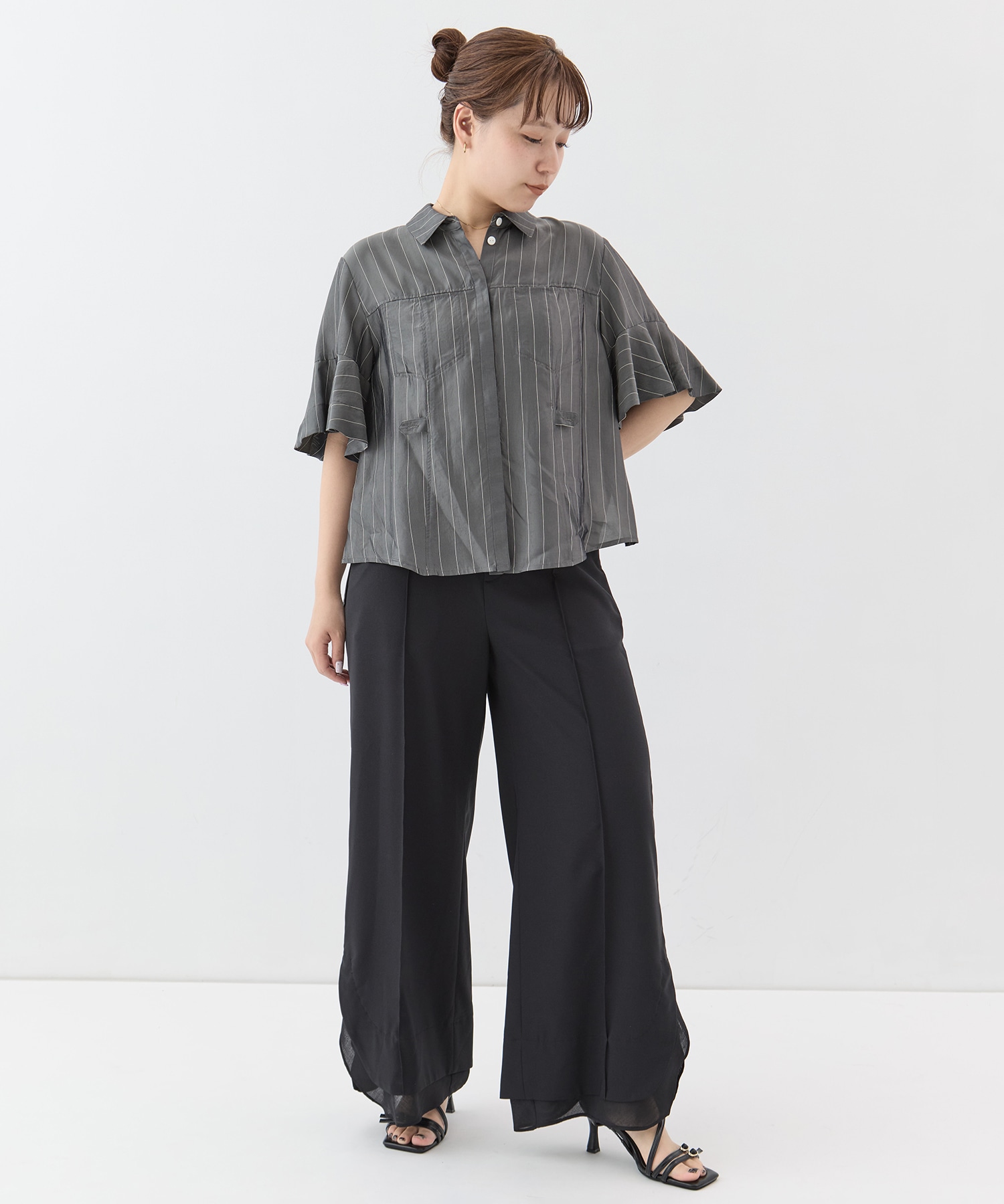 Hem Flare 2way Blouse STUDIOUS