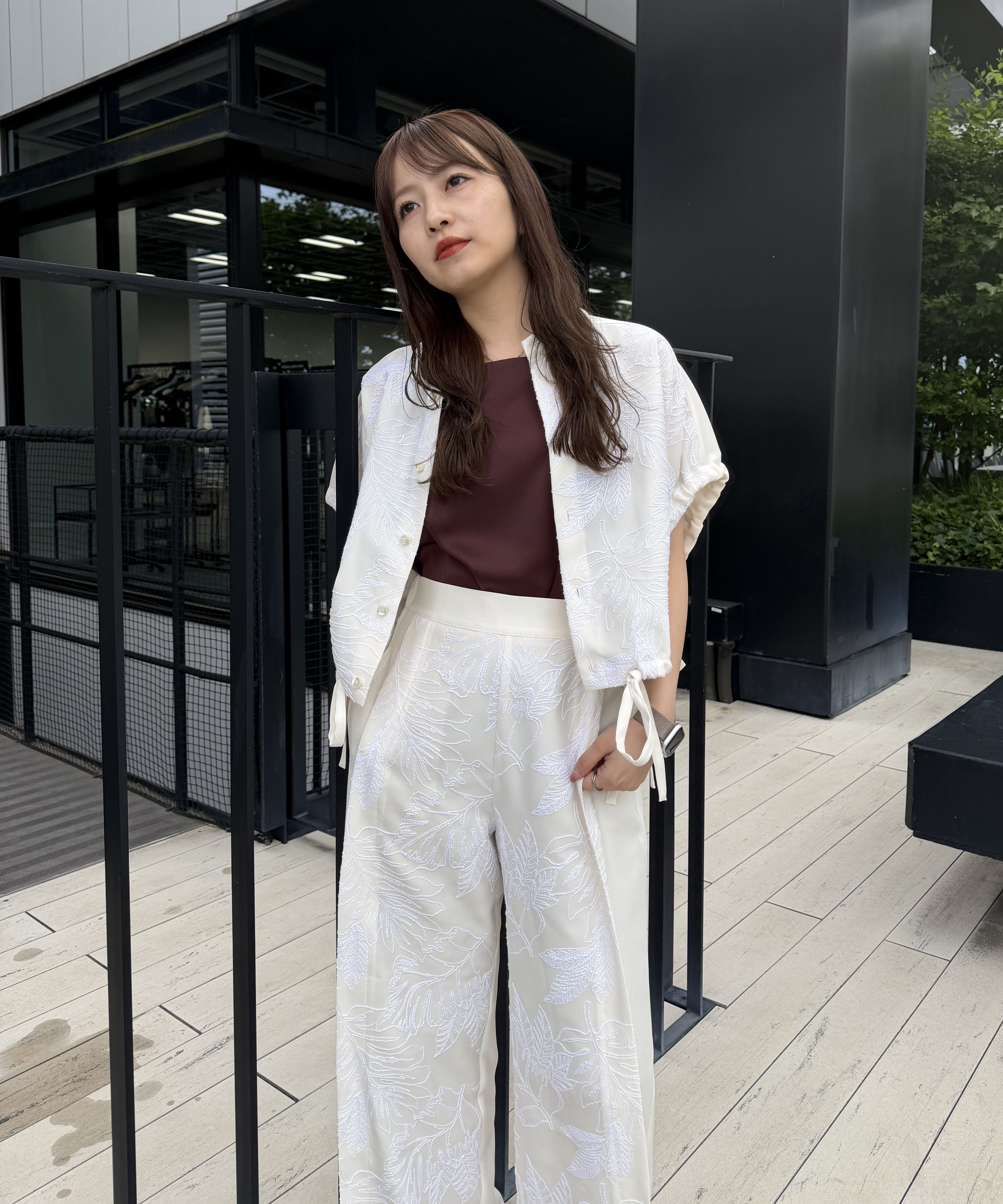 別注 FLOWER LACE GATHER SLEEVE SHIRT UJOH