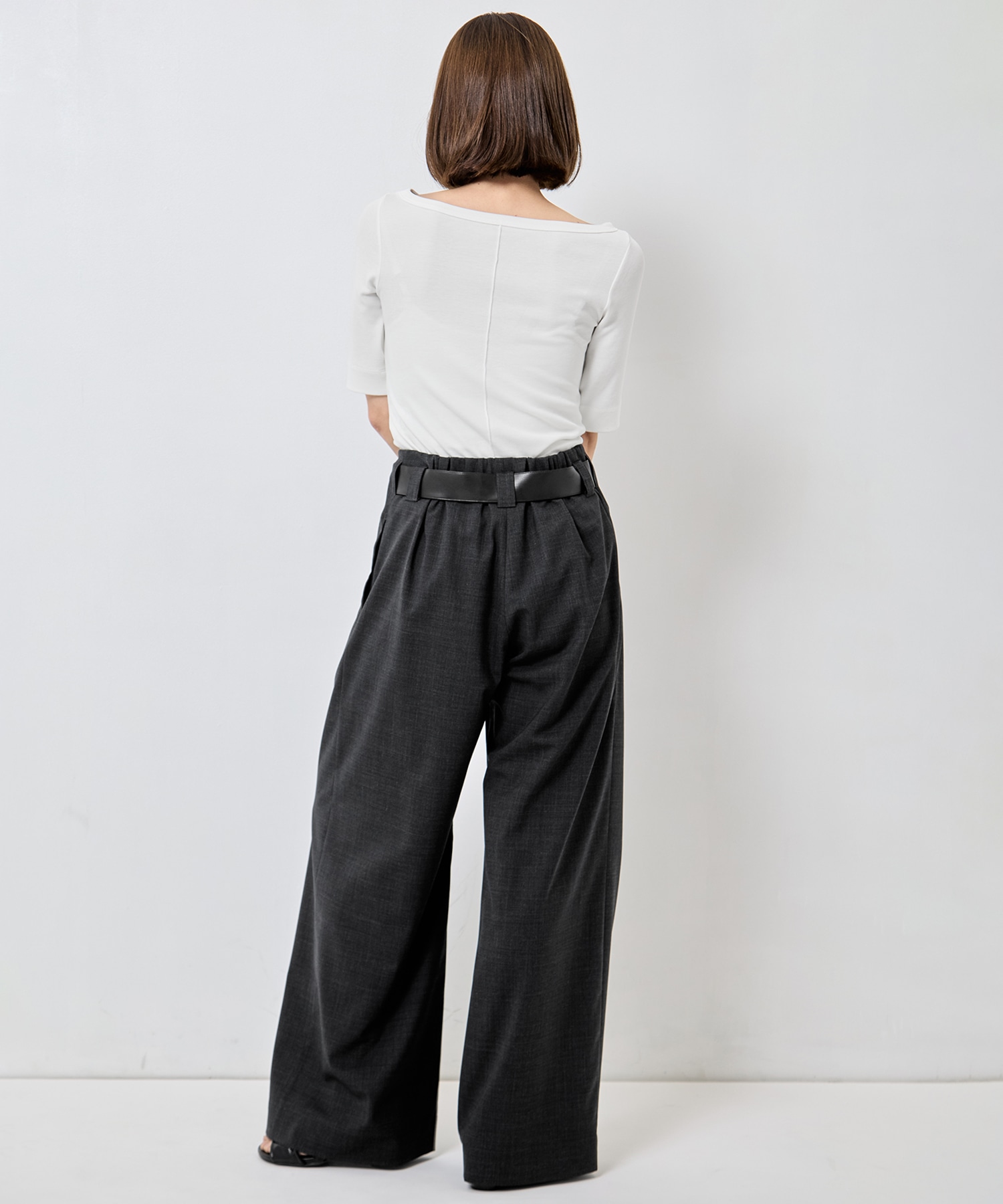 Summer Wool Belted Trousers STUDIOUS