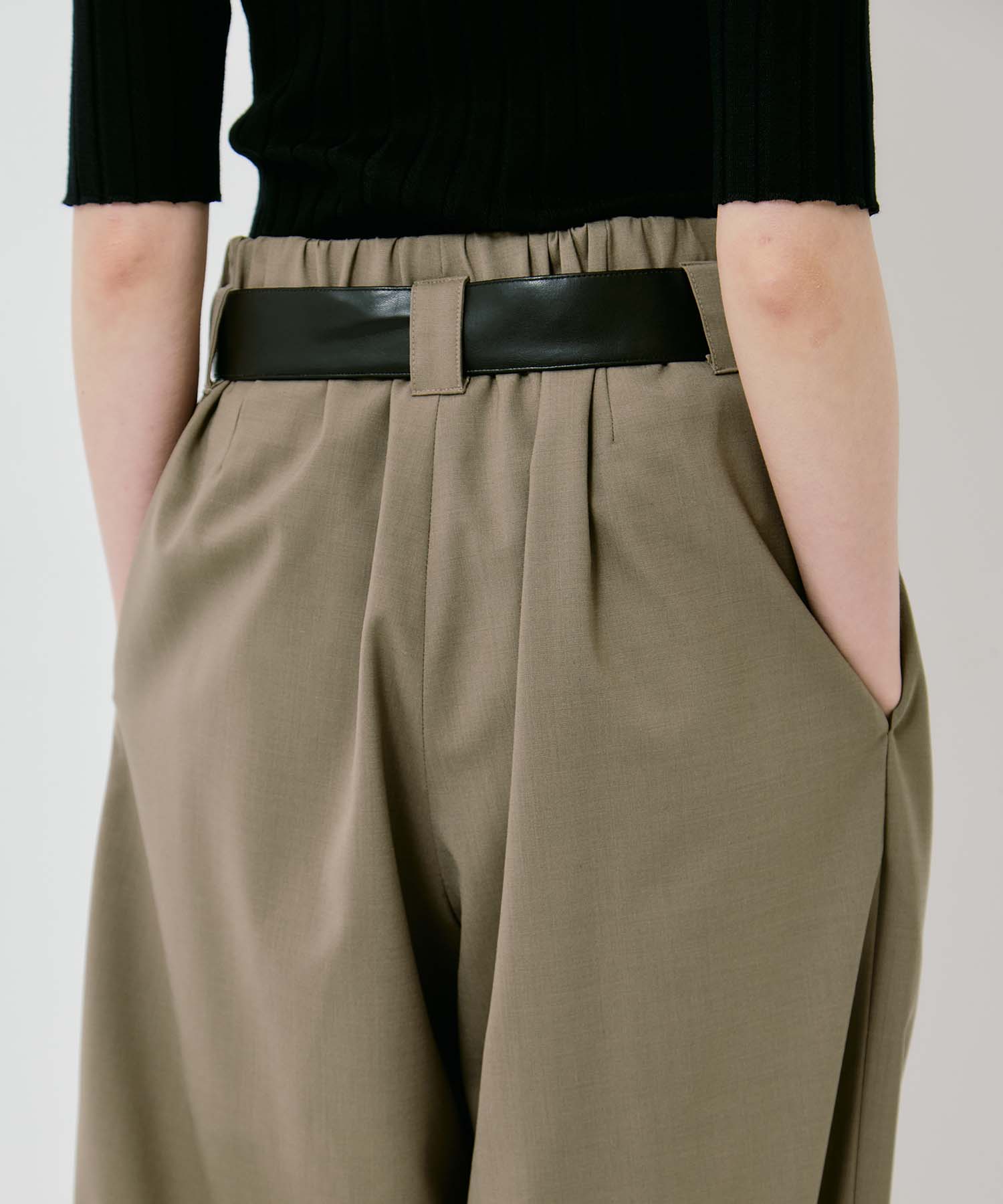Summer Wool Belted Trousers STUDIOUS