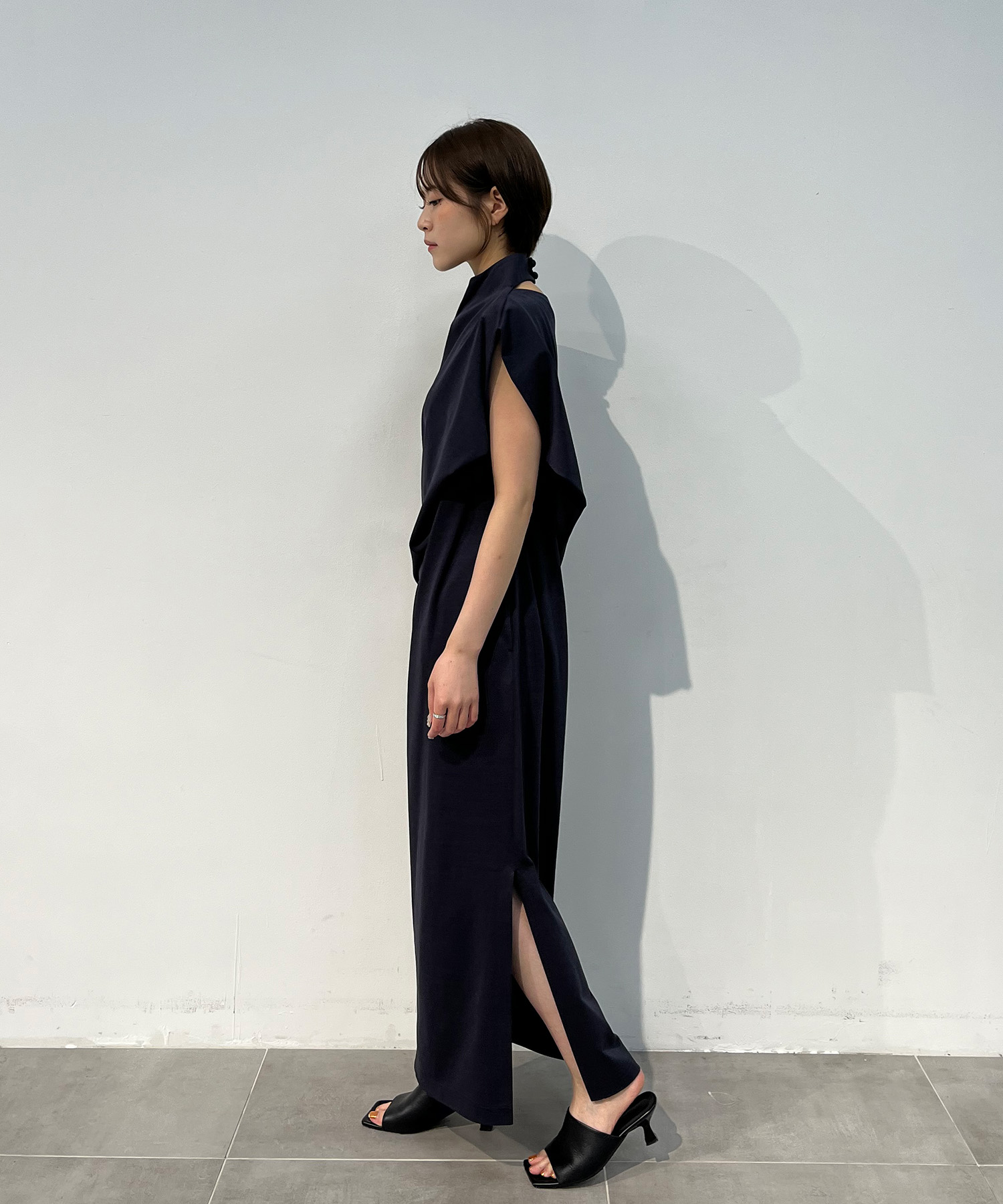 Cotton Jersey Asymmetric Dress Mame Kurogouchi