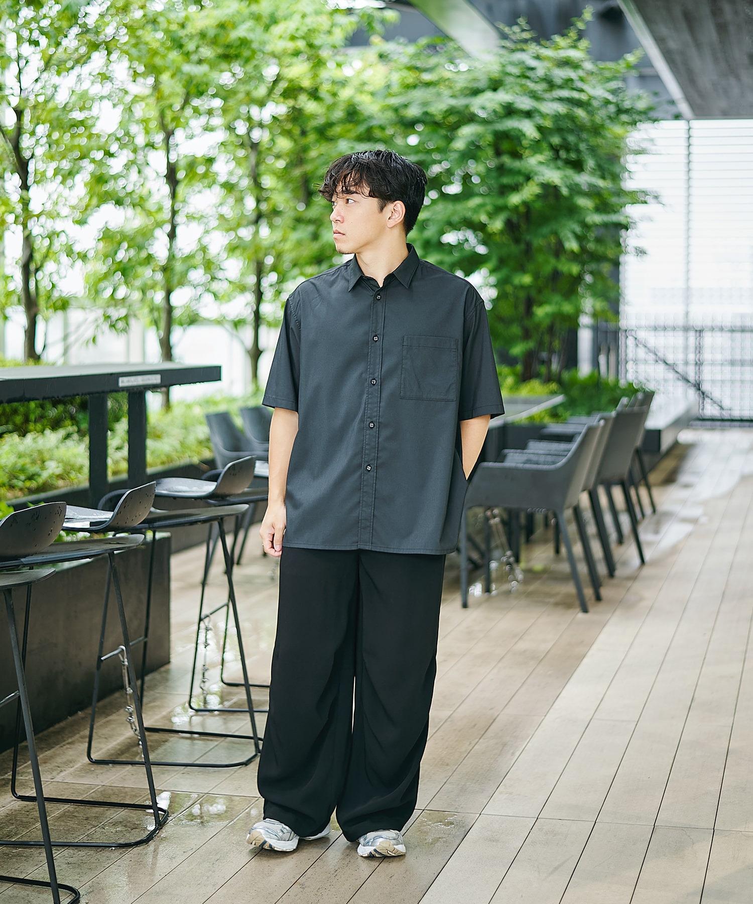 別注 DRAW CORD S/S POCKET SHIRTS White Mountaineering