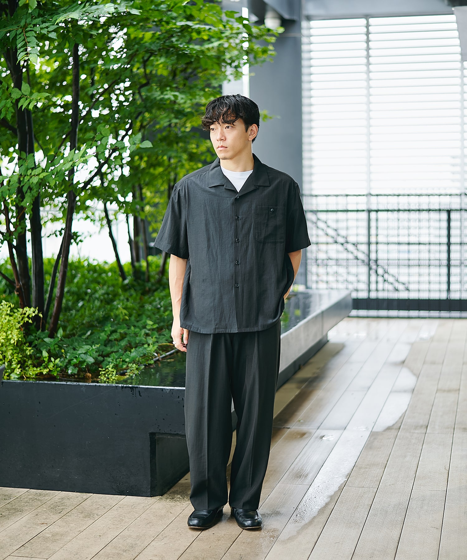 別注 Short Sleeve Open Collar Shirt soe