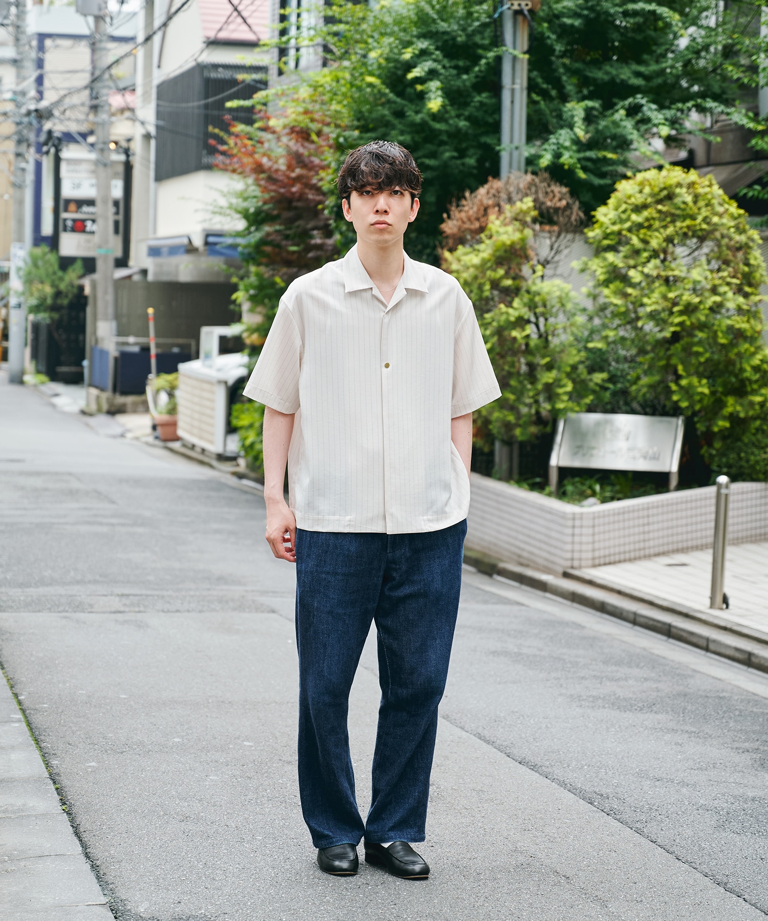 別注 Open Collar Short Sleeve Shirt CULLNI