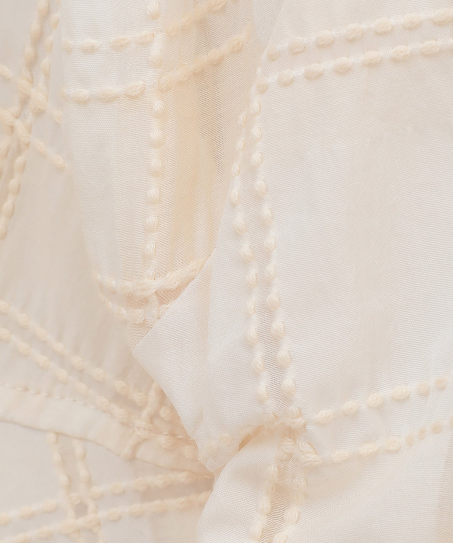 SHEER CHECK TUCK WAIST BLOUSE CLANE